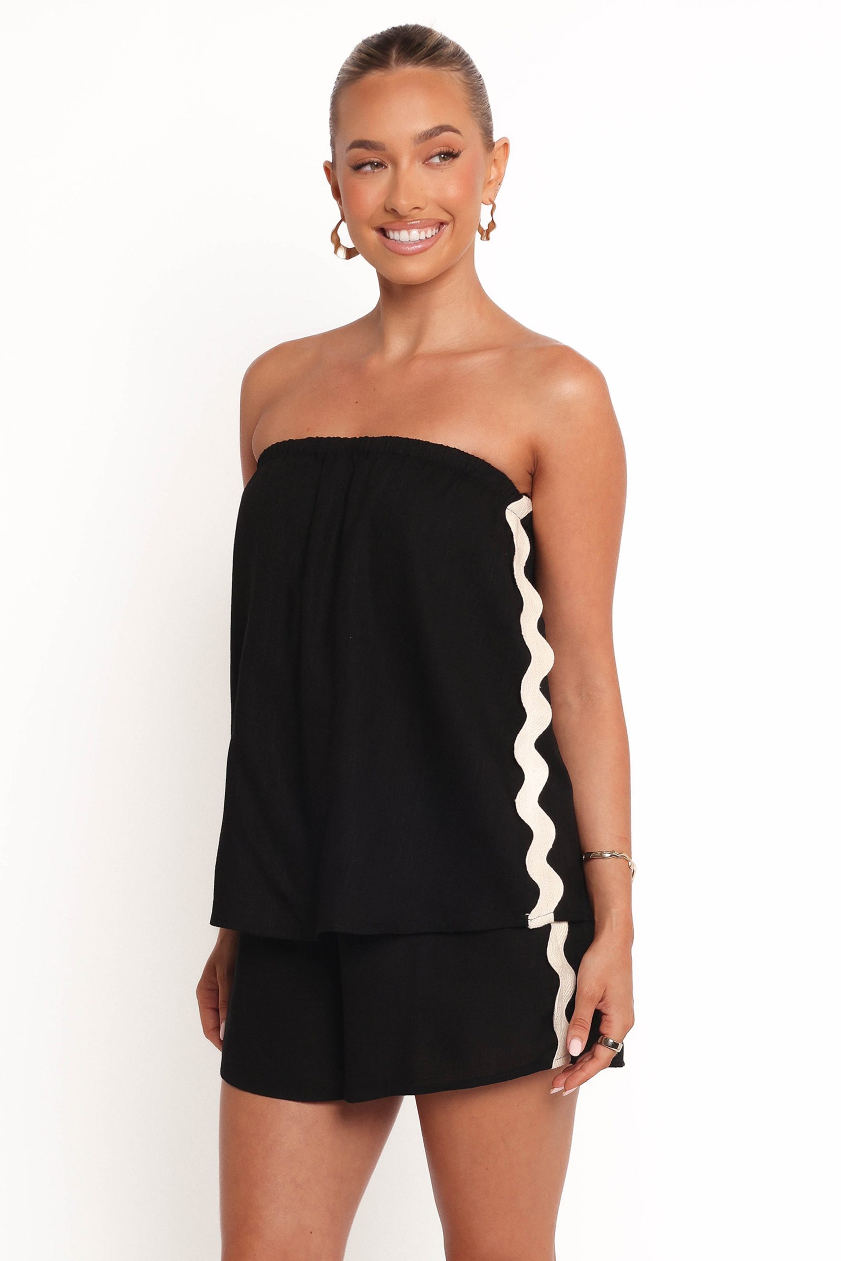 Kristia Strapless Romper - Black - Image 3