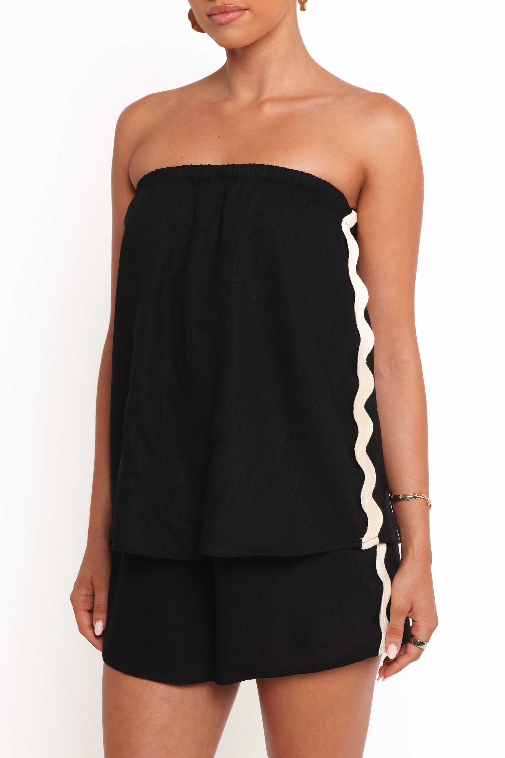 Kristia Strapless Romper - Black - Image 6