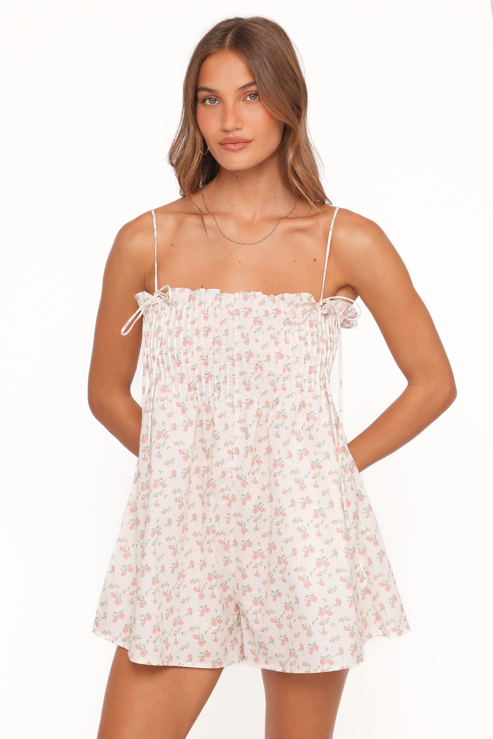Liora Romper - Peach Ditsy Floral - Image 2