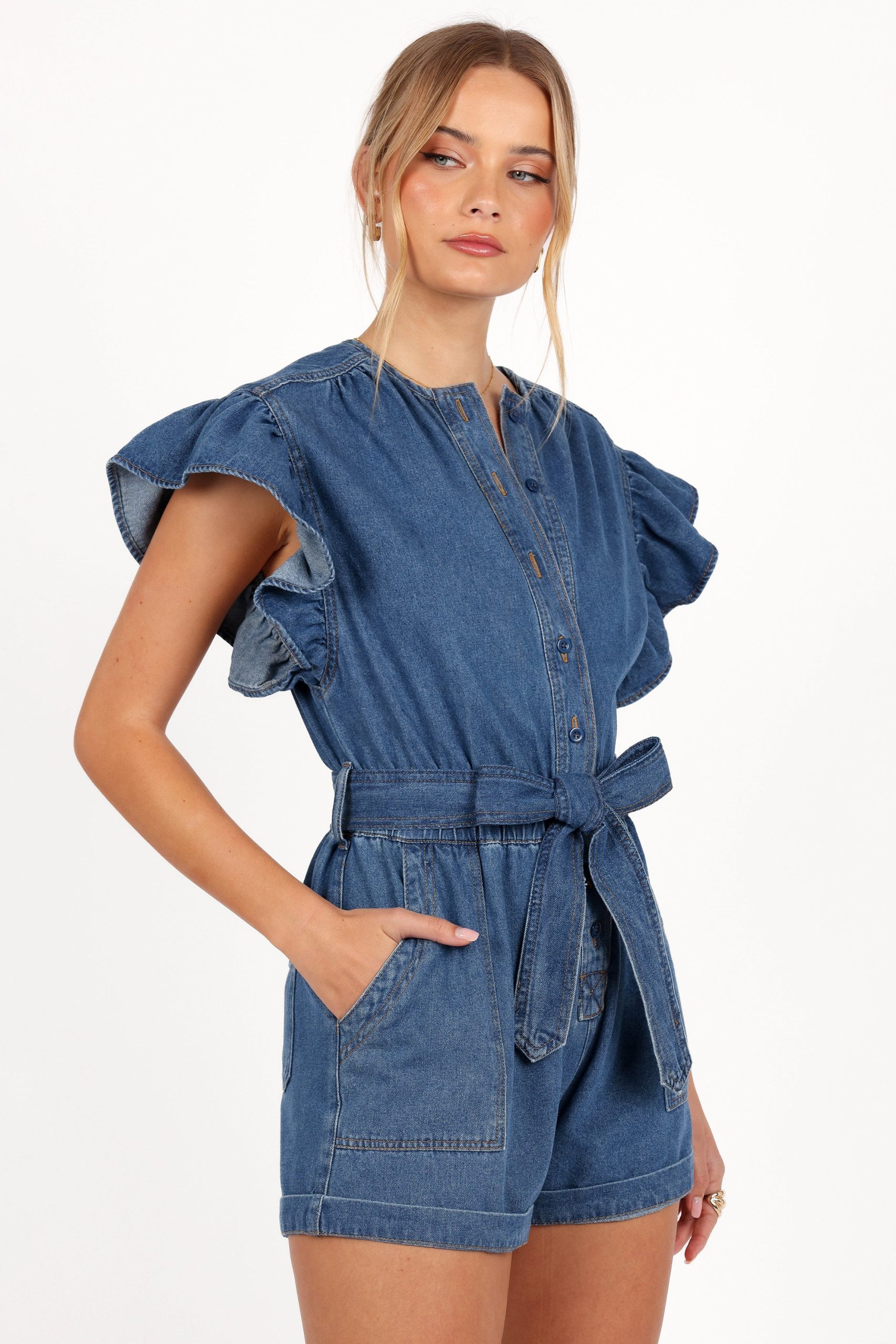 Mia Romper - Medium Denim - Image 5