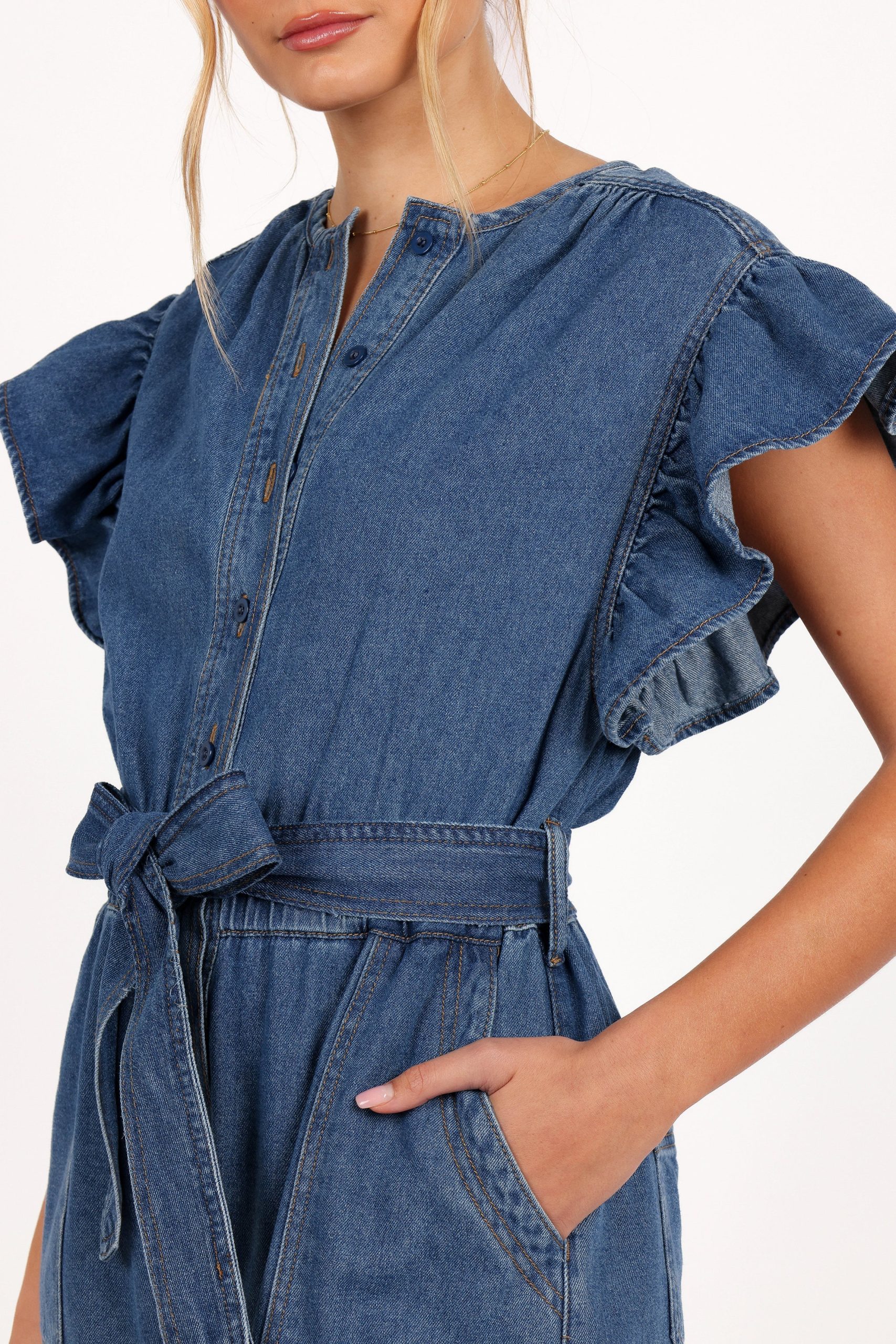 Mia Romper - Medium Denim - Image 6