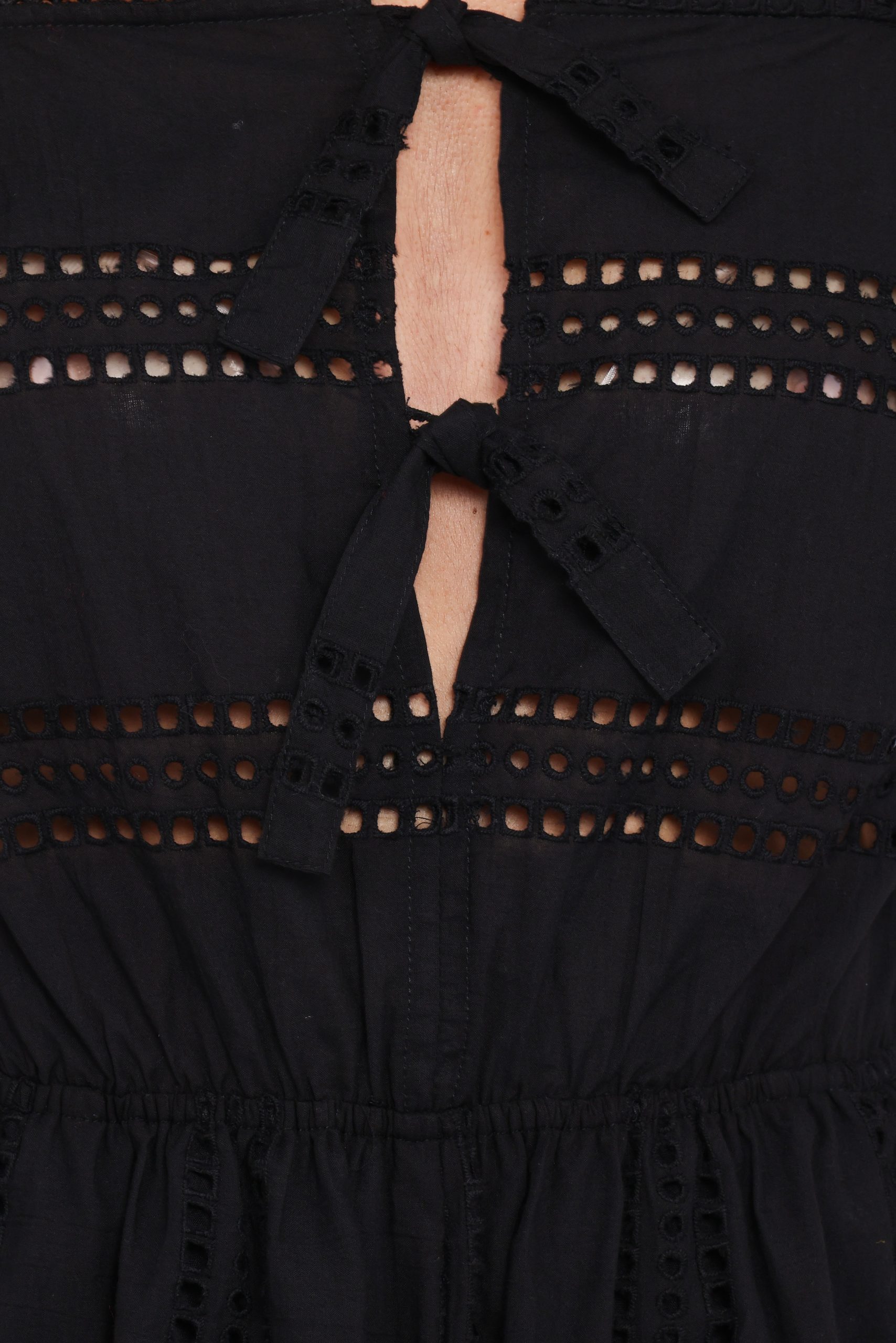 Morena Eyelet Romper - Black - Image 6