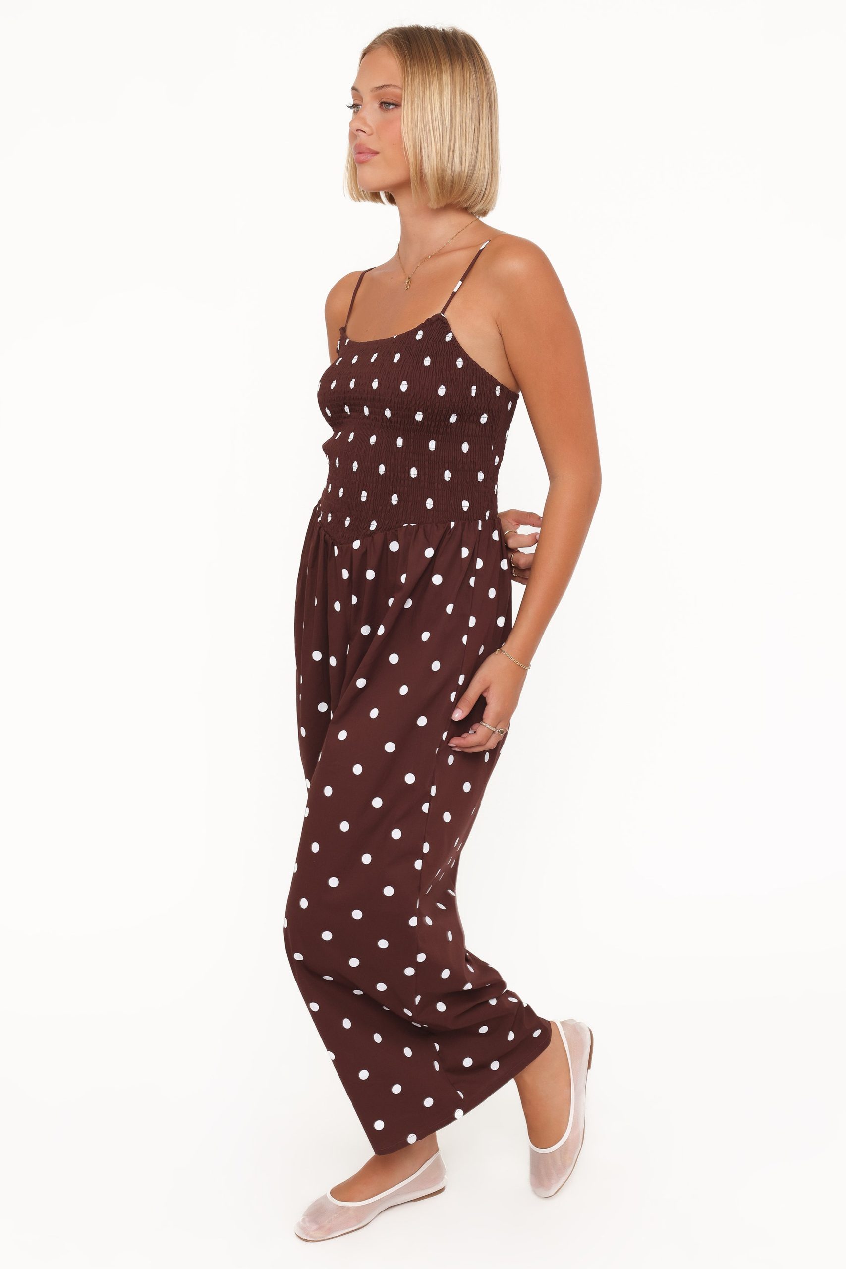 Paloma Jumpsuit - Chocolate Polka Dot - Image 3