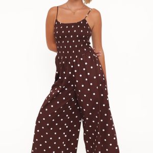 Paloma Jumpsuit - Chocolate Polka Dot