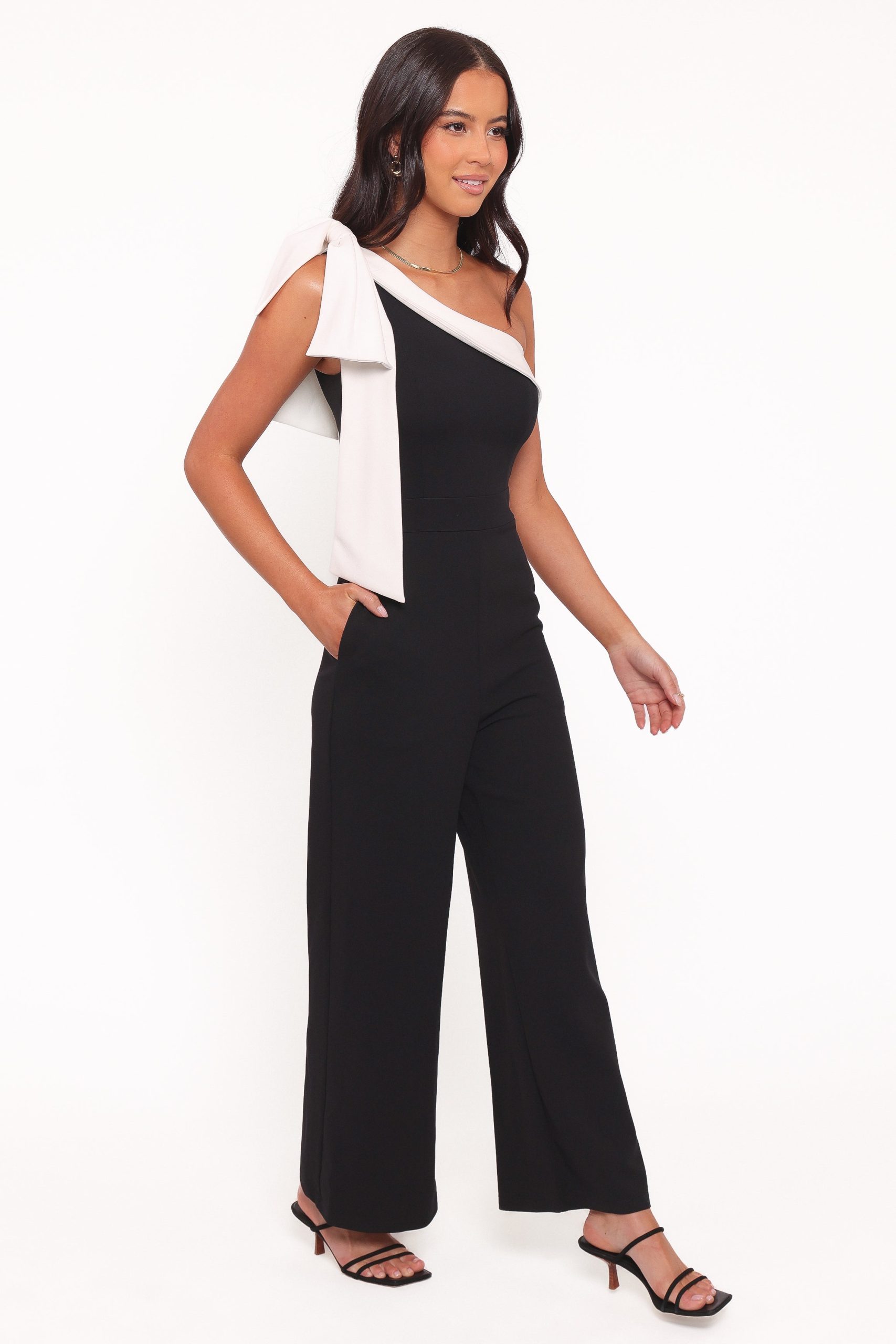 Pearla One Shoulder Jumpsuit - Black - Image 3