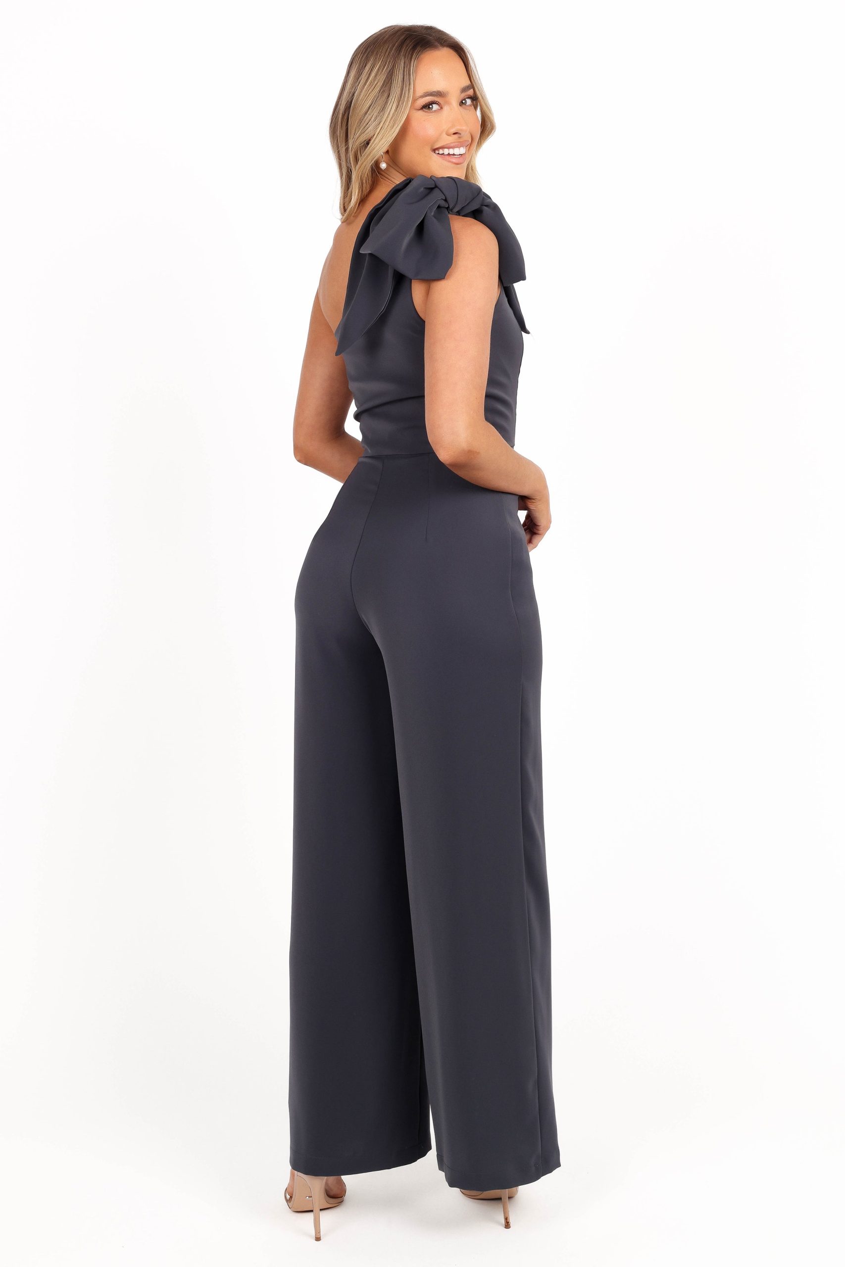 Scarlett One Shoulder Jumpsuit - Steel Grey - Image 6