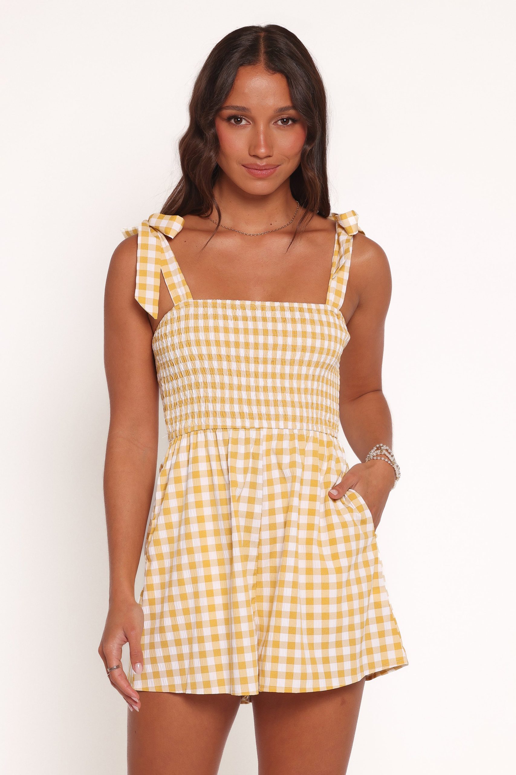 Simo Romper - Yellow Gingham - Image 2