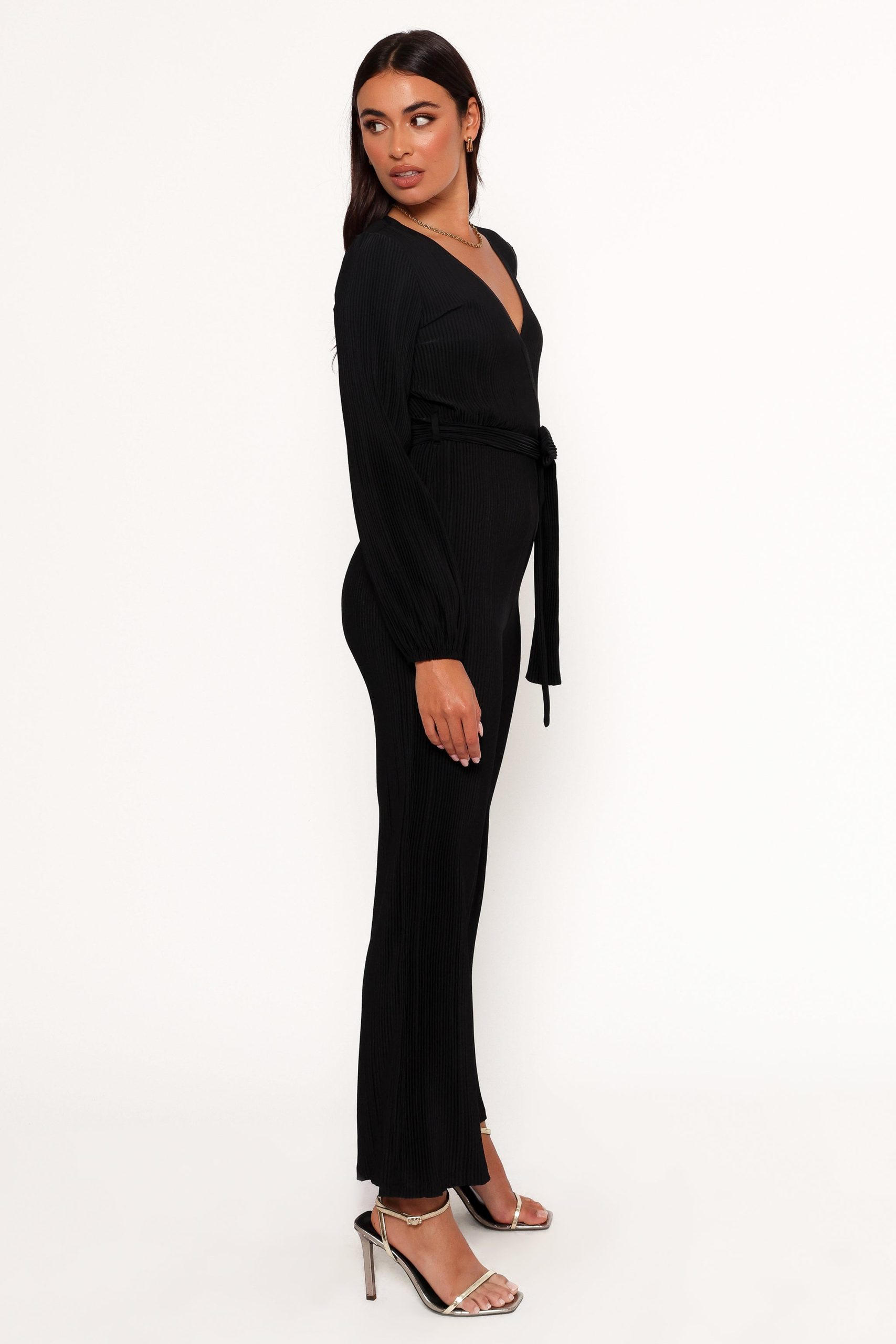 Solange Plisse Jumpsuit - Black - Image 5