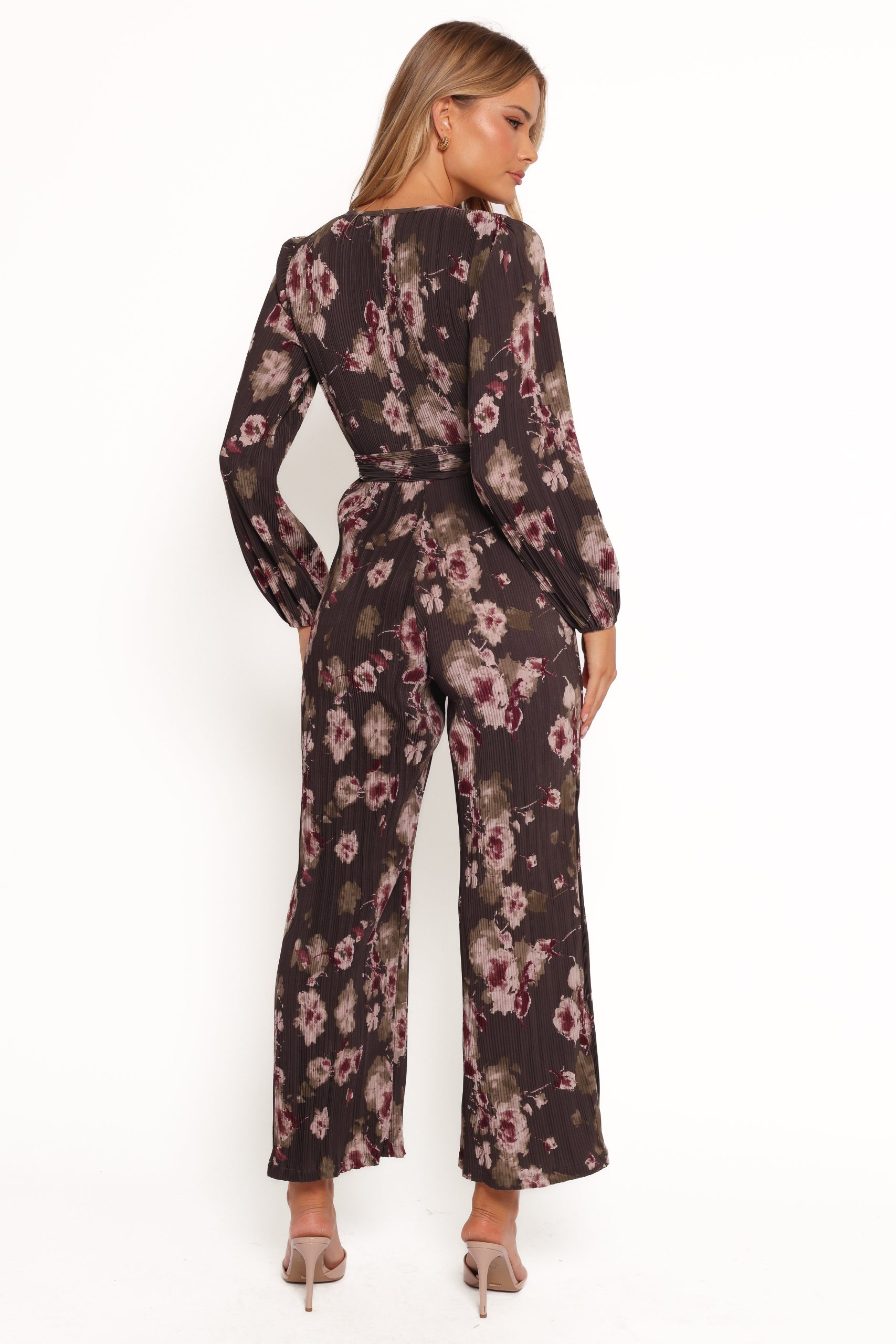 Solange Plisse Jumpsuit - Steel Grey Floral - Image 4
