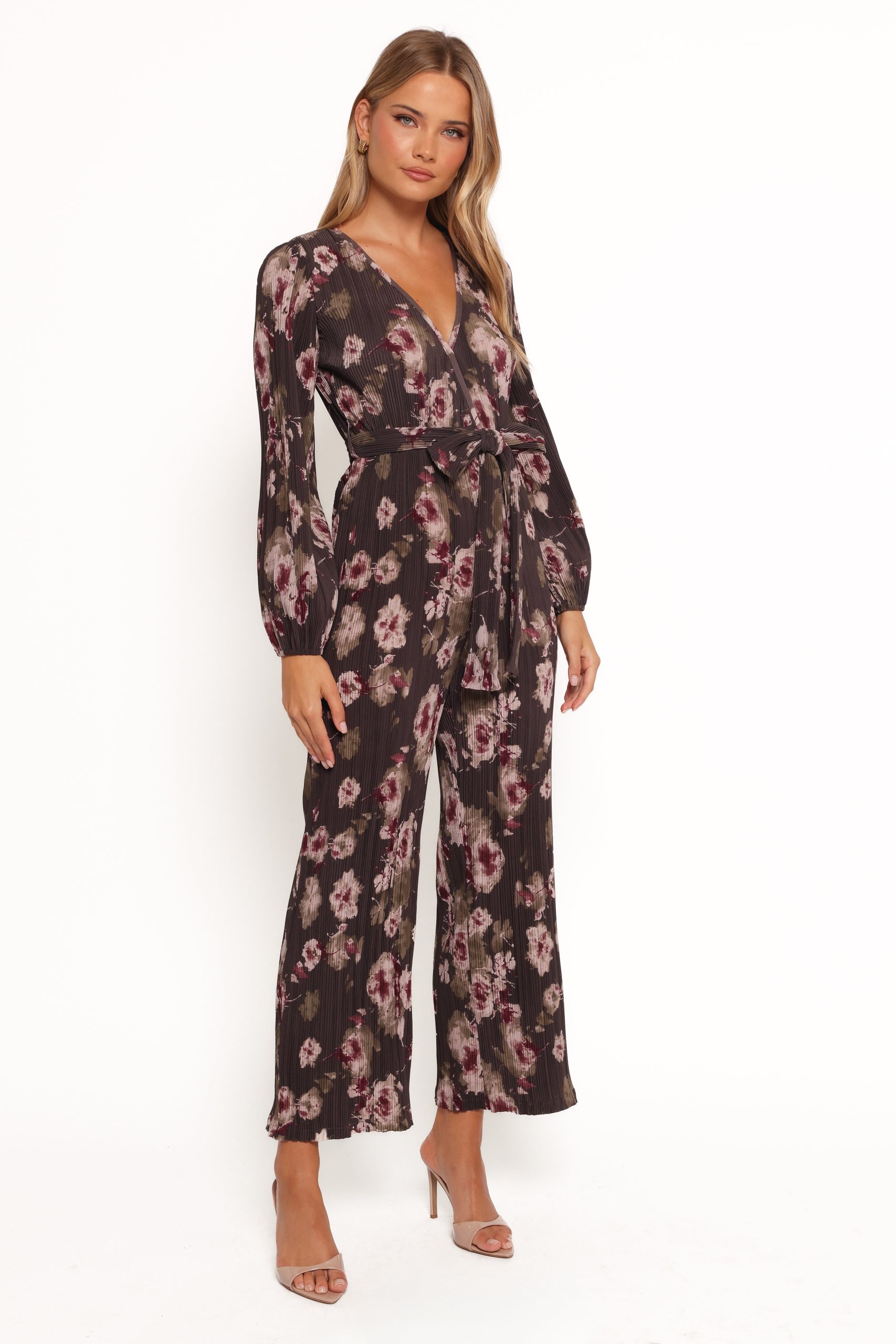 Solange Plisse Jumpsuit - Steel Grey Floral - Image 5