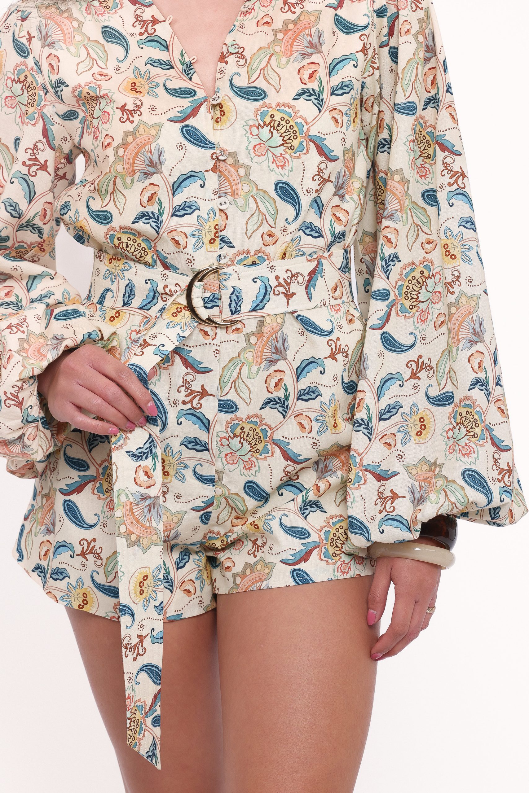 Soul Belted Romper - Paisley - Image 2
