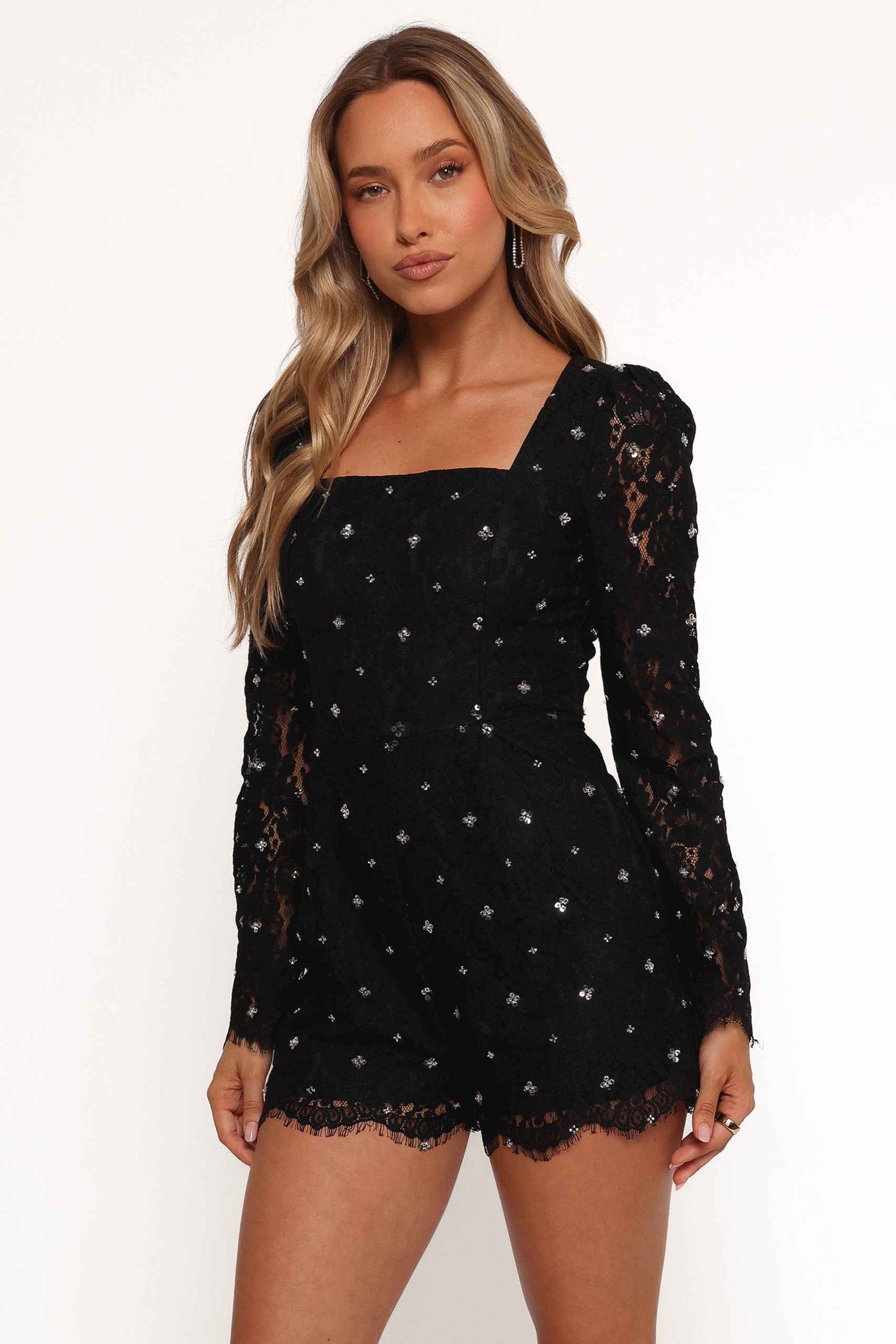 Vali Long Sleeve Romper - Black - Image 5