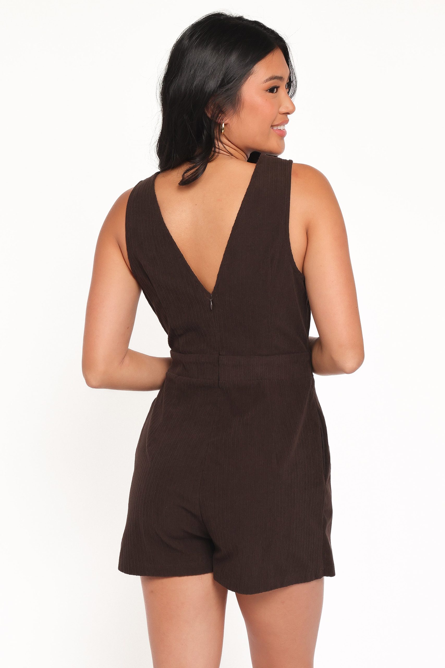 Vesper Corduroy Romper - Chocolate - Image 4