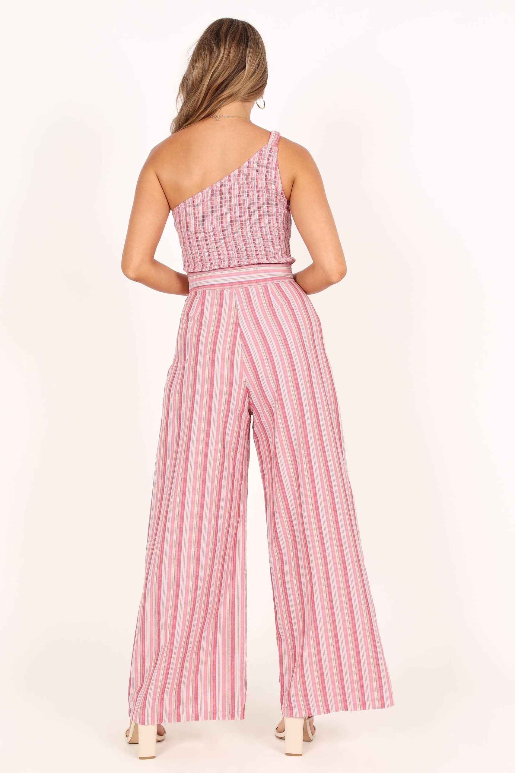 Amilia One Shoulder Jumpsuit - Stripe - Image 4