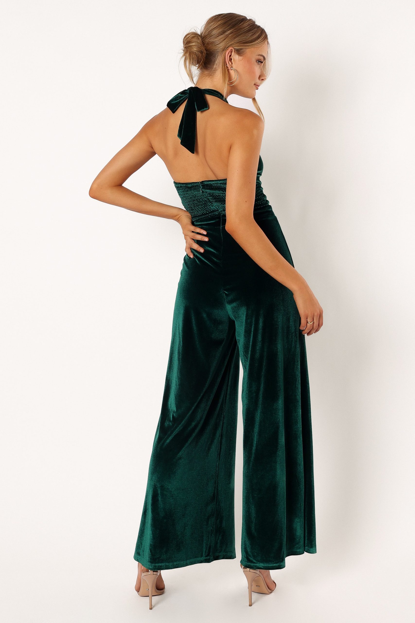 Aria Velvet Jumpsuit - Emerald - Image 5