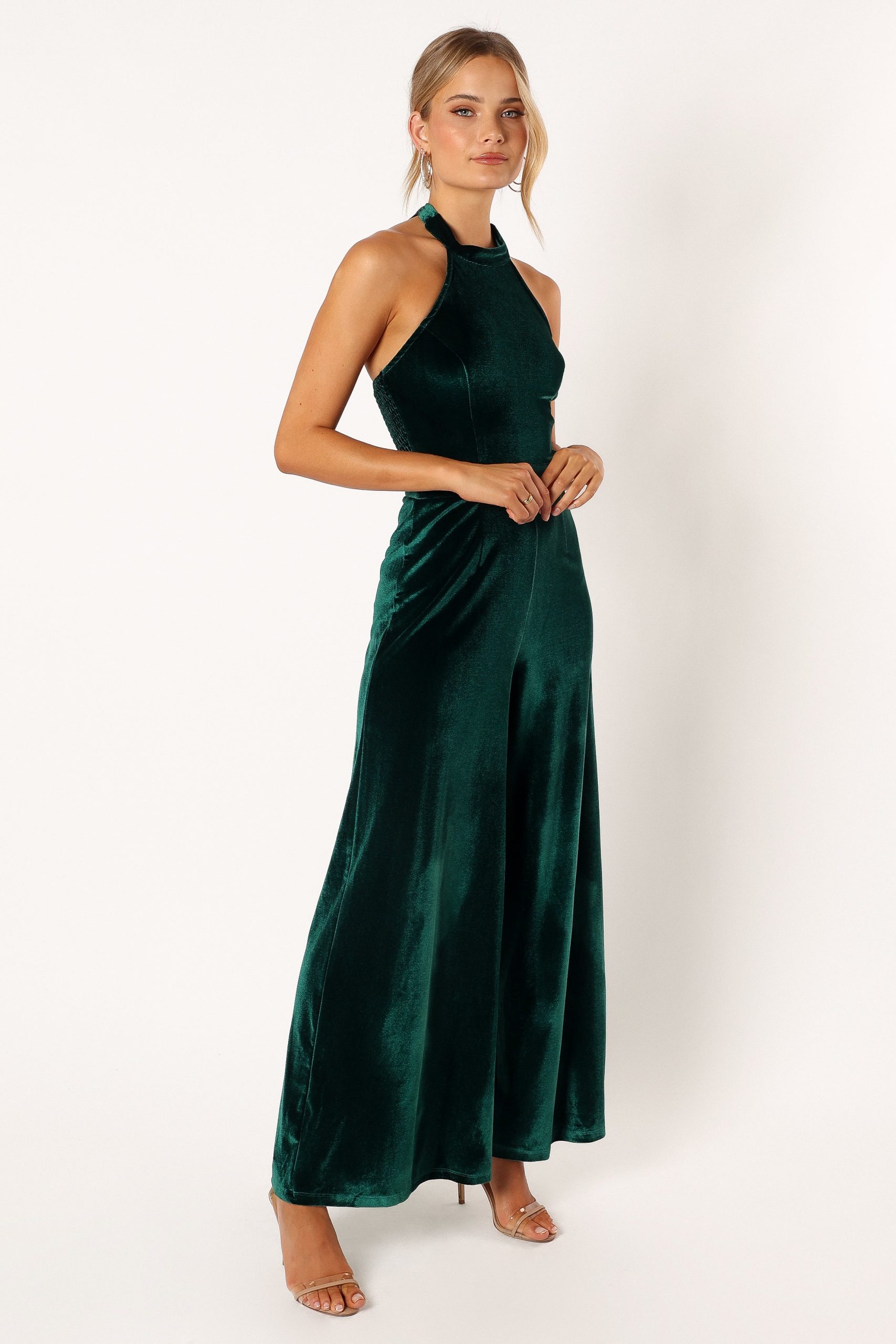 Aria Velvet Jumpsuit - Emerald - Image 6