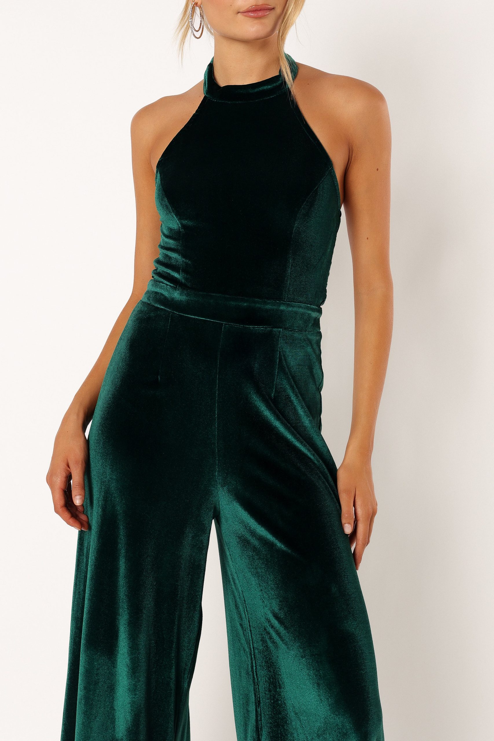 Aria Velvet Jumpsuit - Emerald - Image 7