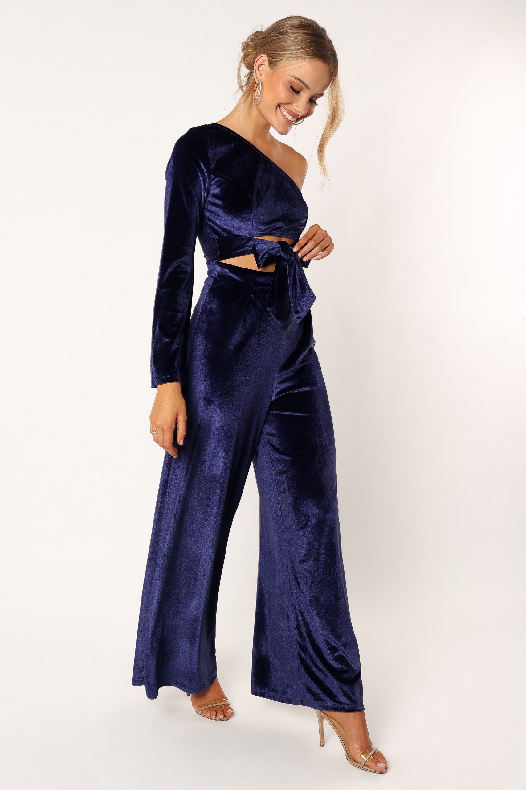 Avery Velvet Jumpsuit - Sapphire - Image 3