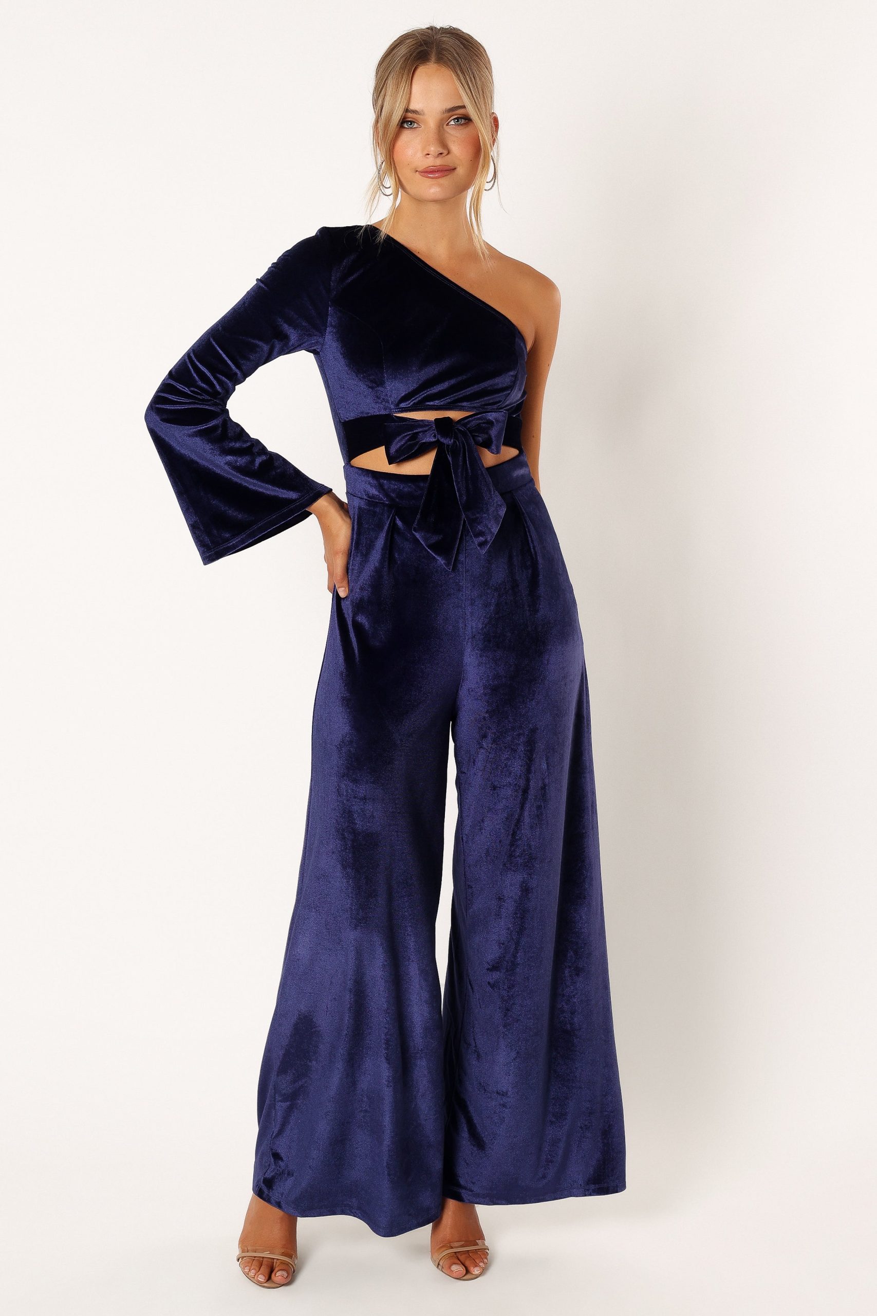 Avery Velvet Jumpsuit - Sapphire - Image 2