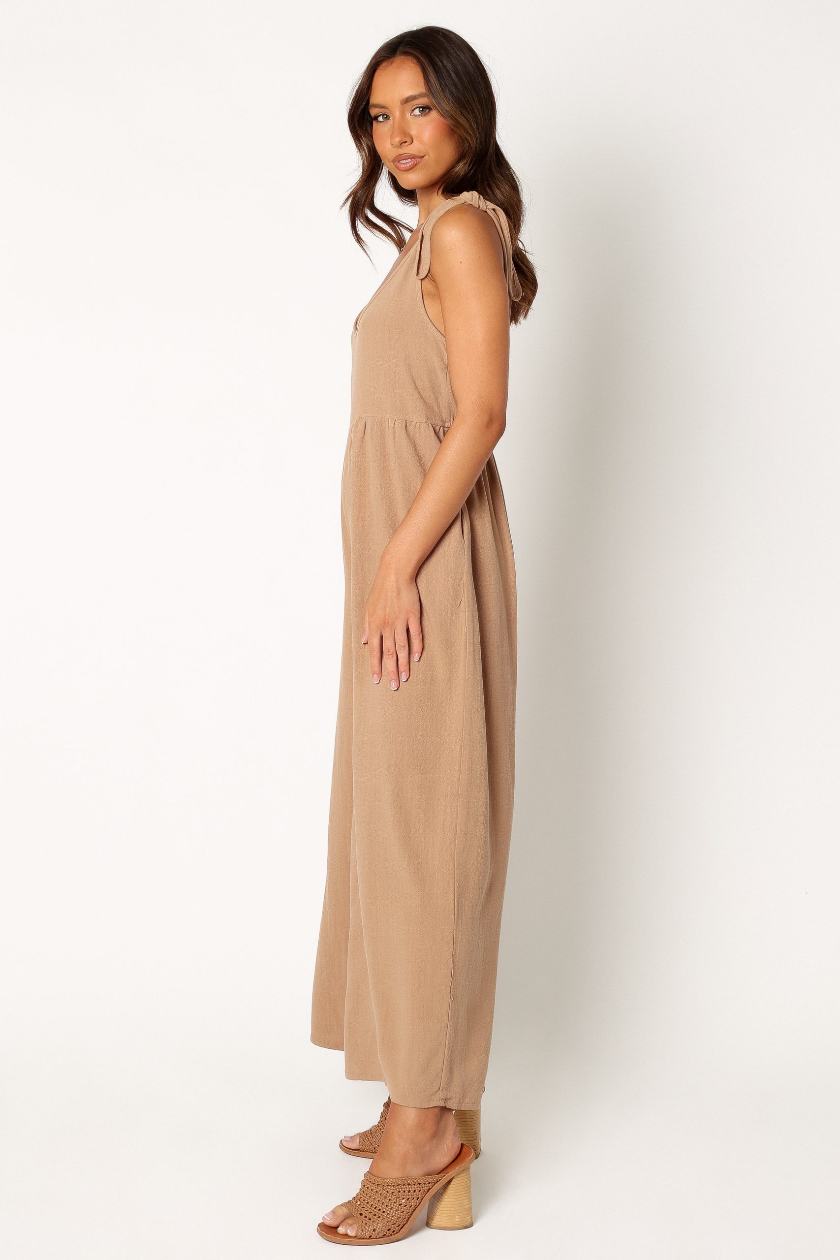 Ayla Linen Jumpsuit - Mocha - Image 8