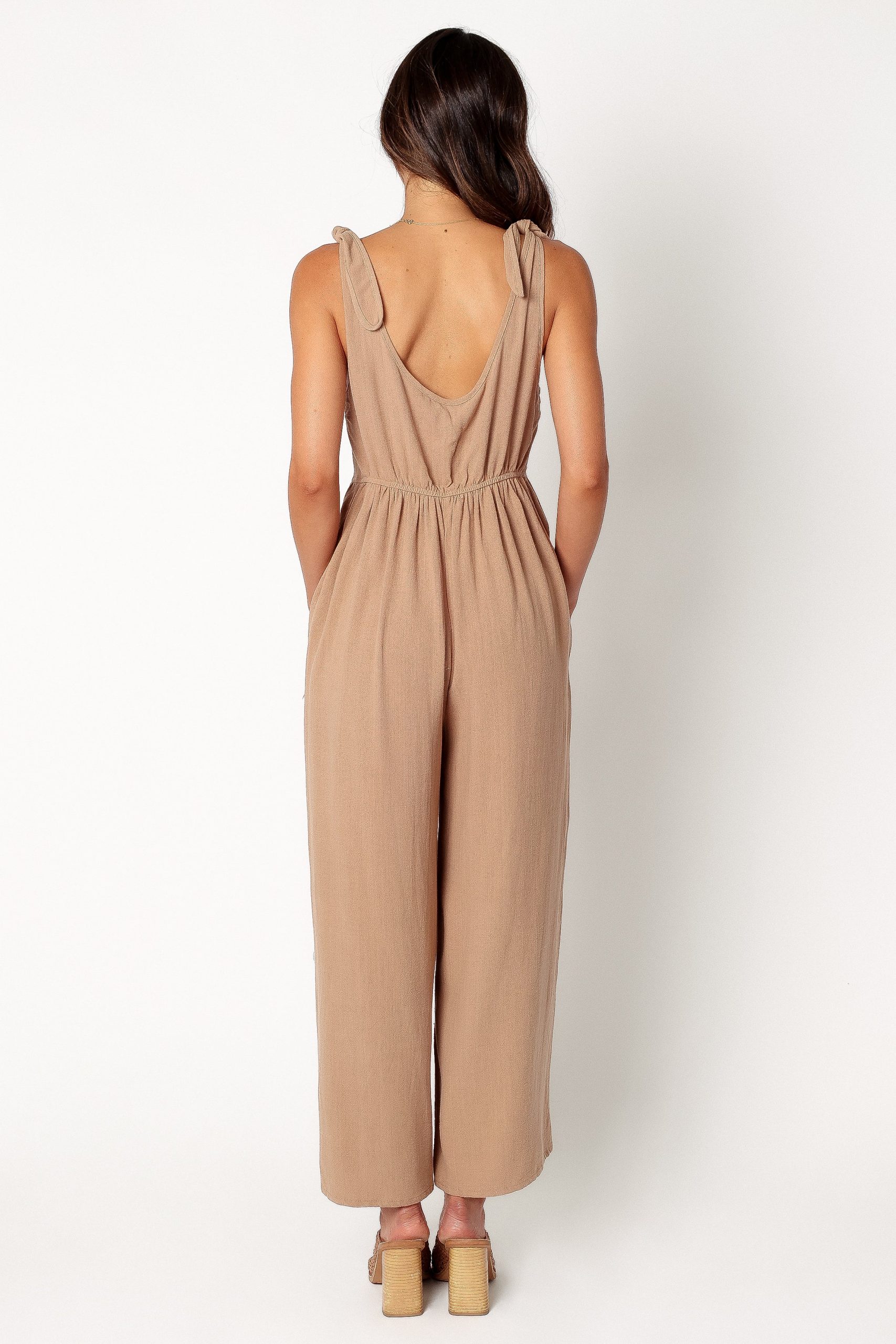 Ayla Linen Jumpsuit - Mocha - Image 5
