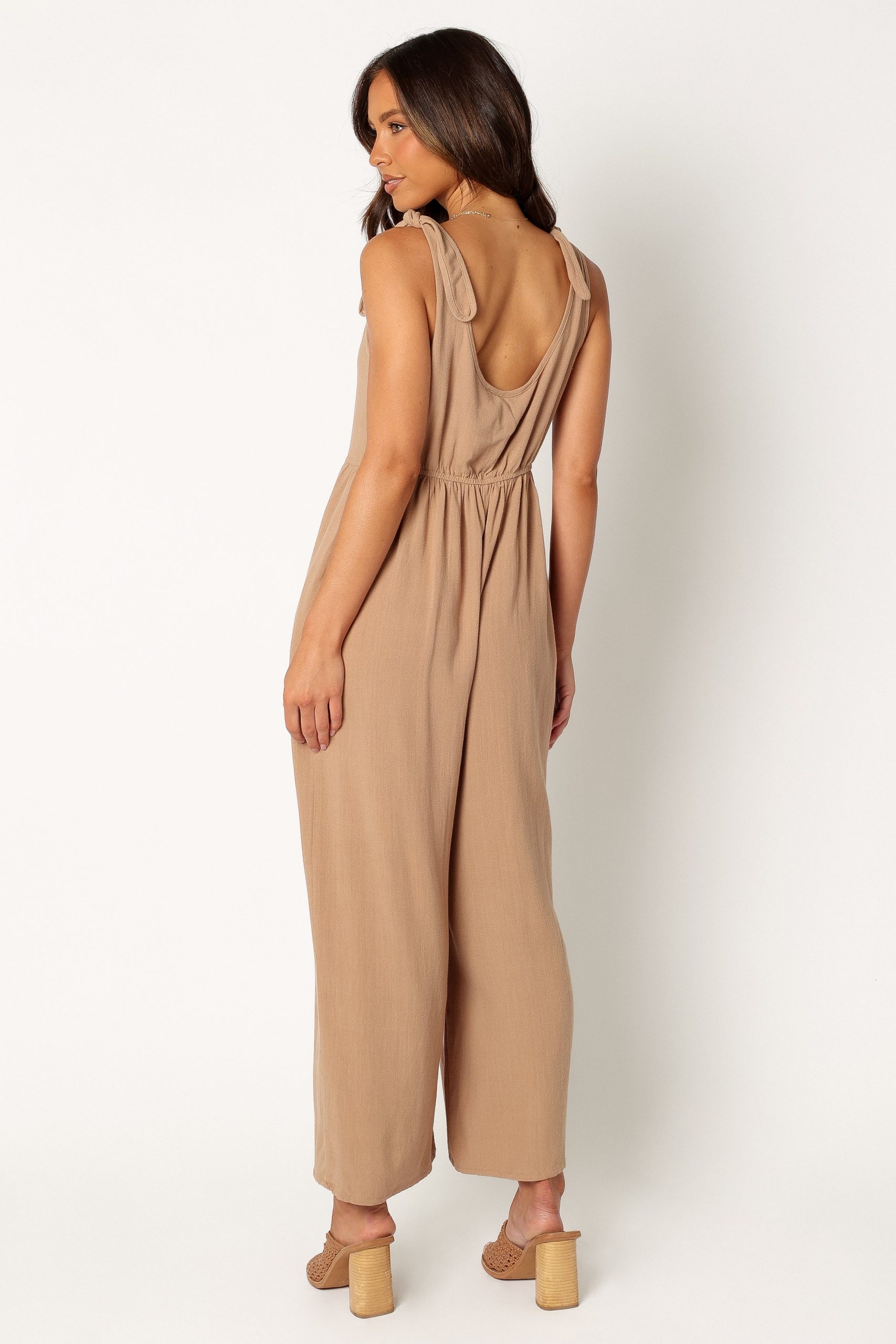 Ayla Linen Jumpsuit - Mocha - Image 3