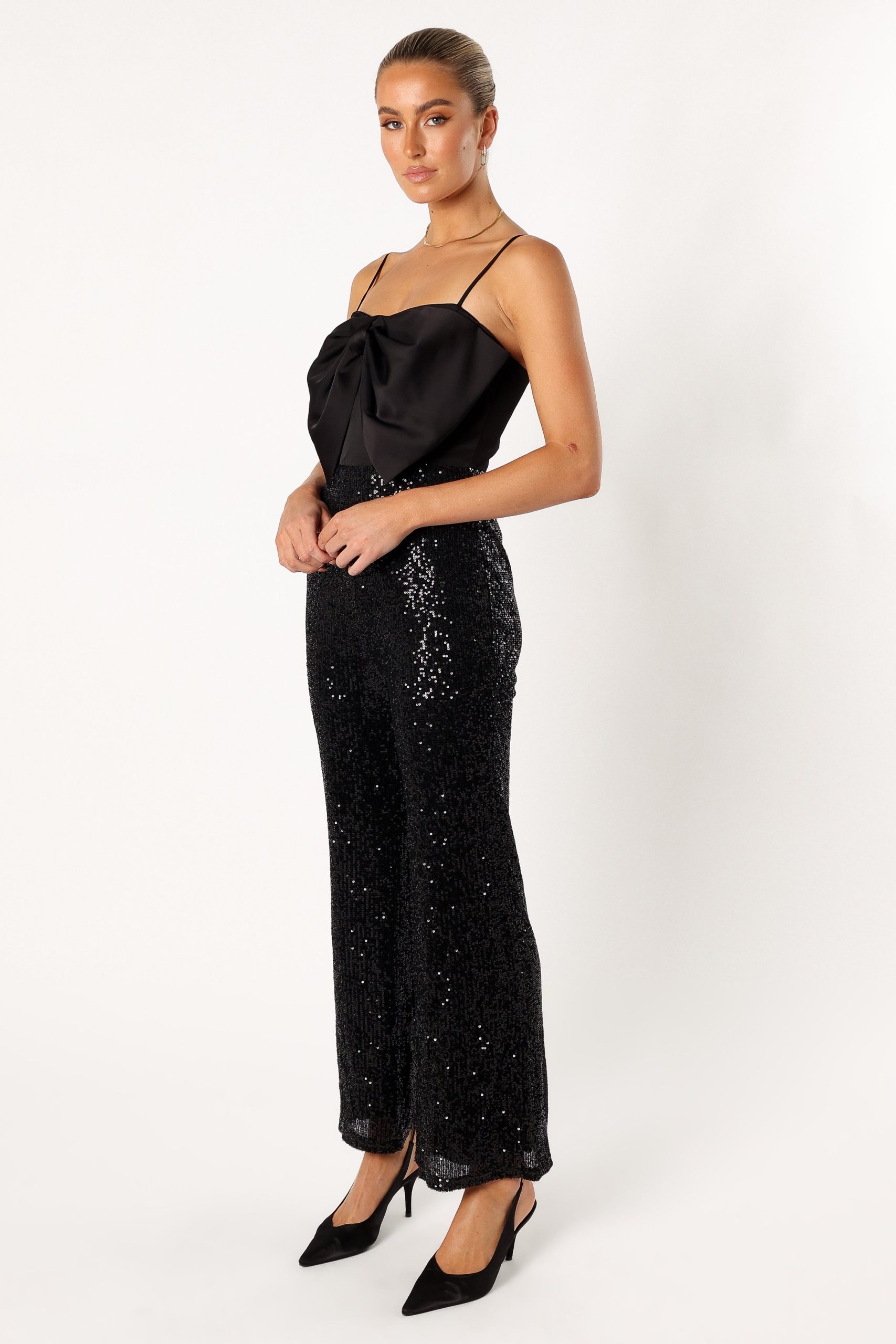 Chiara Sequin Jumpsuit - Black - Image 2