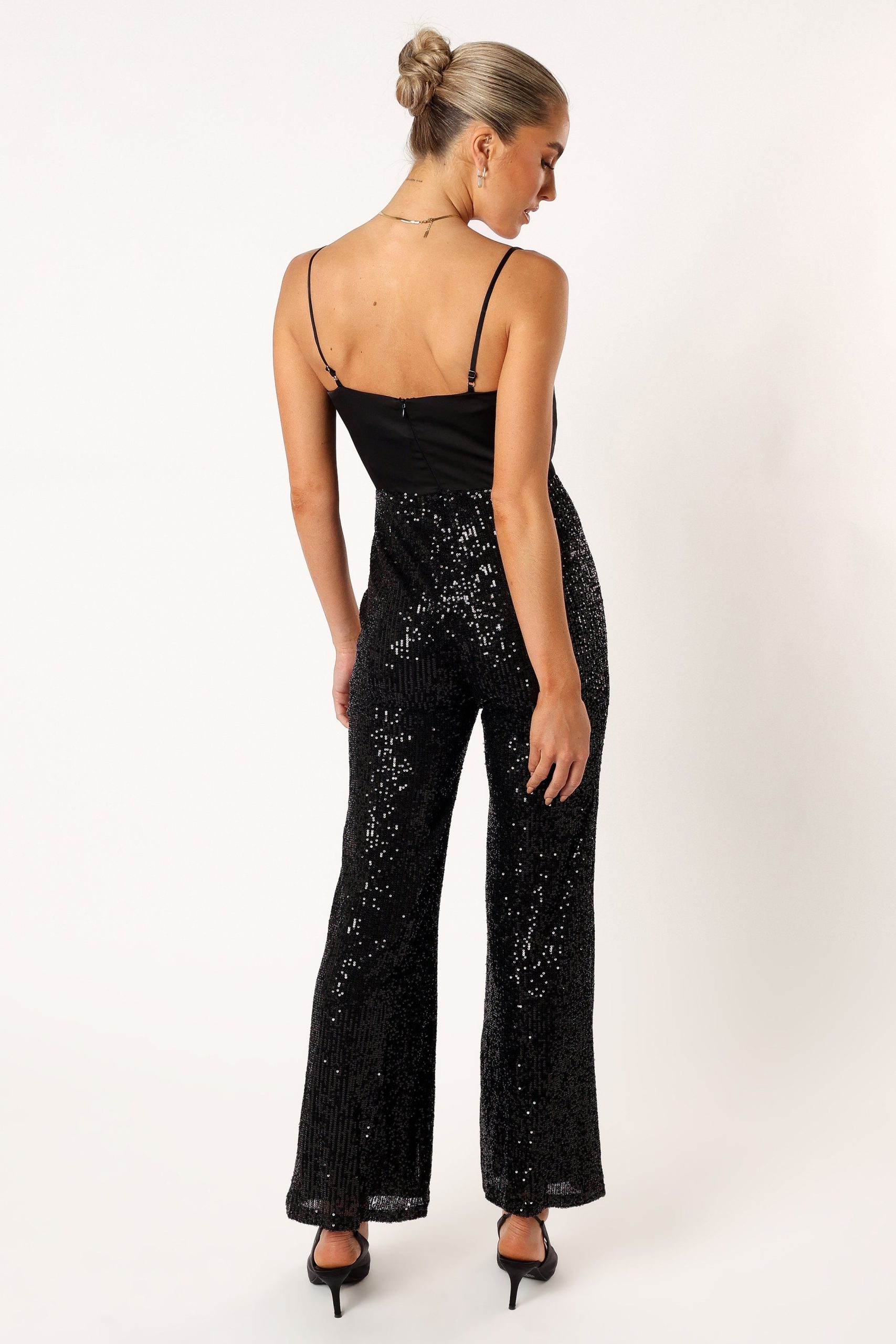 Chiara Sequin Jumpsuit - Black - Image 3