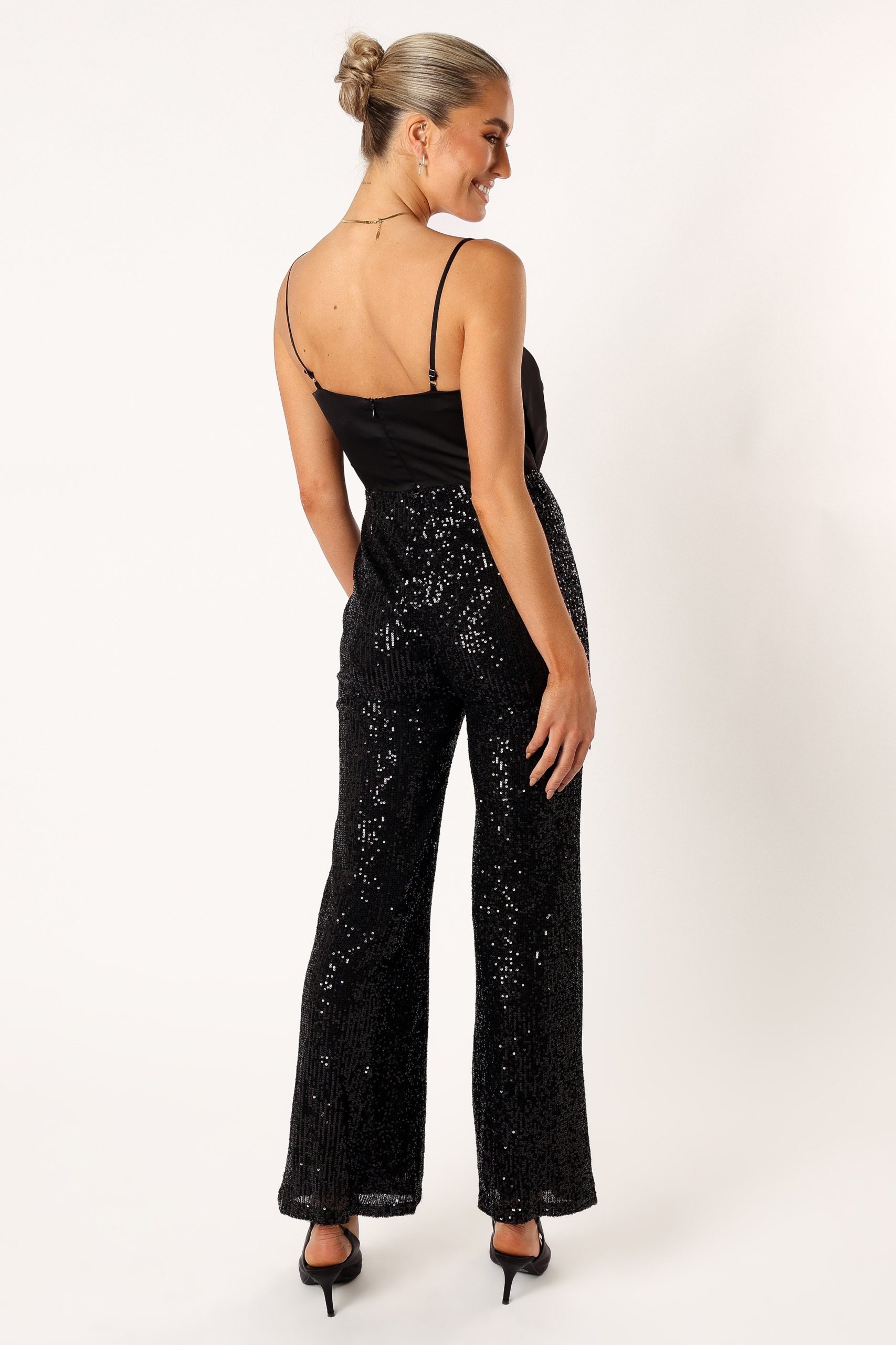 Chiara Sequin Jumpsuit - Black - Image 4