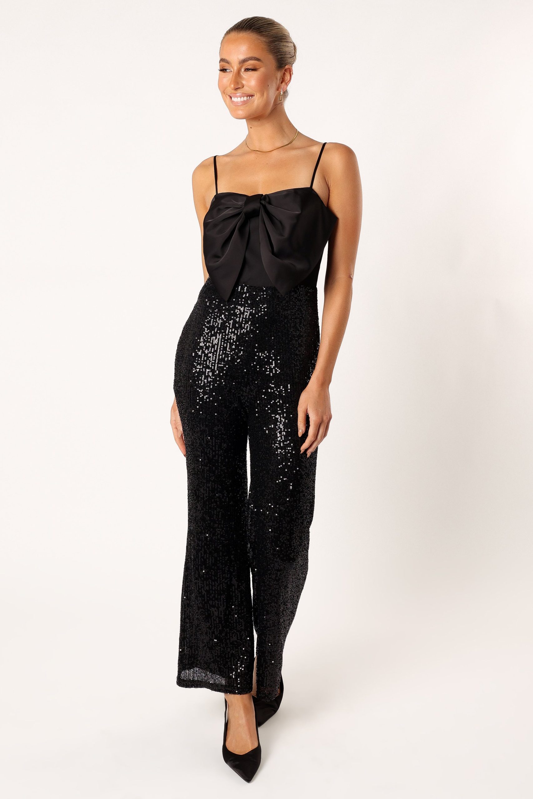 Chiara Sequin Jumpsuit - Black - Image 7