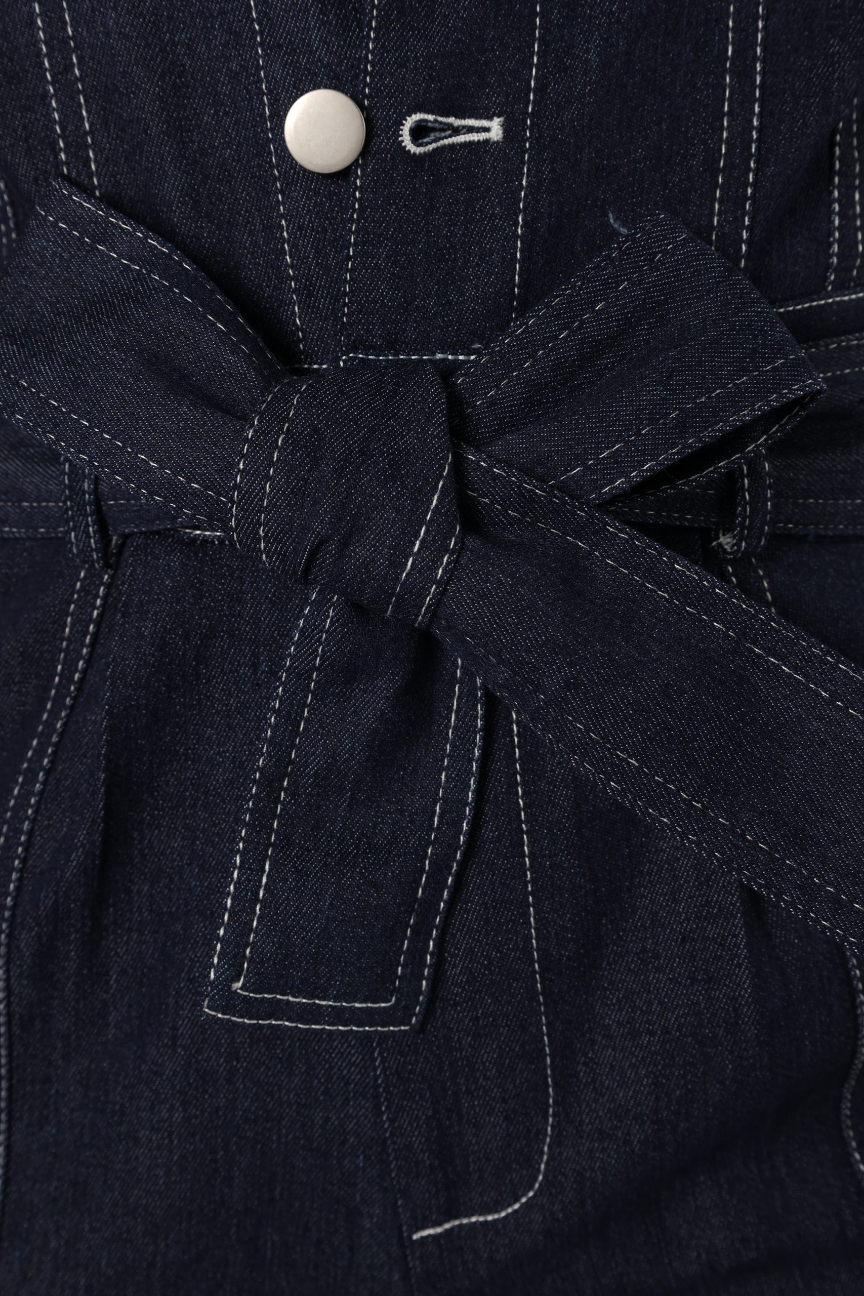 Demi Contrast Stitch Jumpsuit - Dark Denim - Image 8