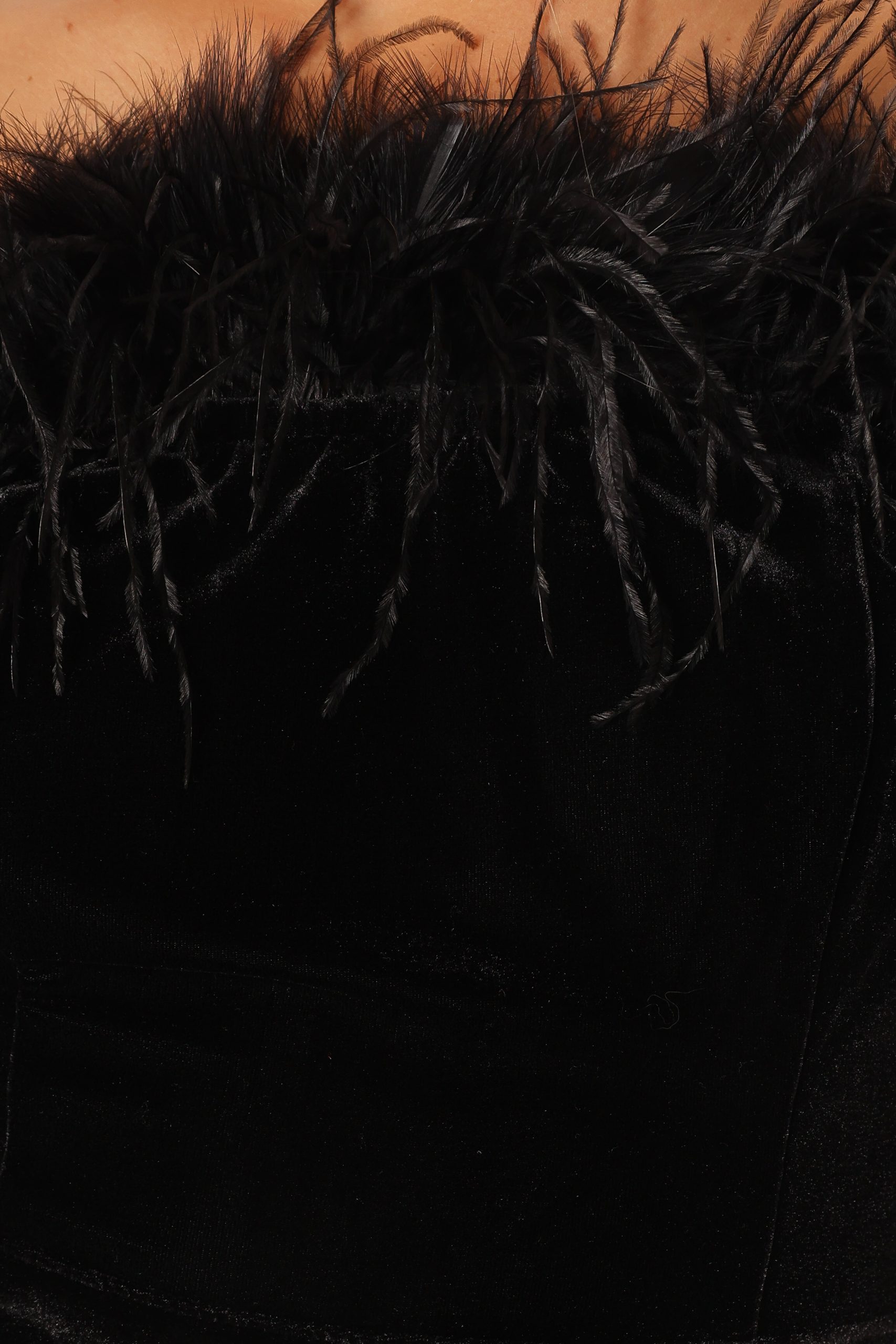 Donatella Feather Trim Jumpsuit - Black - Image 9