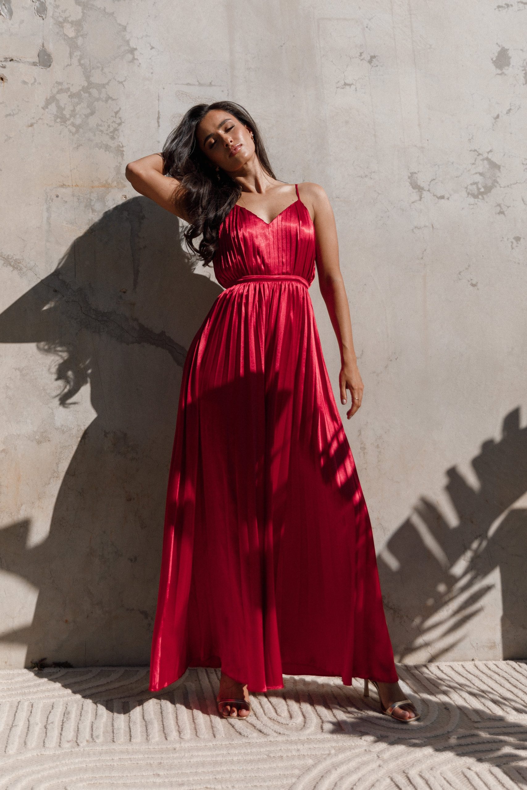 Eden Wide Leg Jumpsuit - Red - Image 2