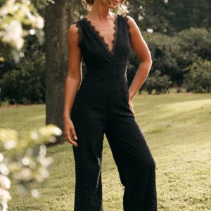 Eloise Lace Jumpsuit - Black