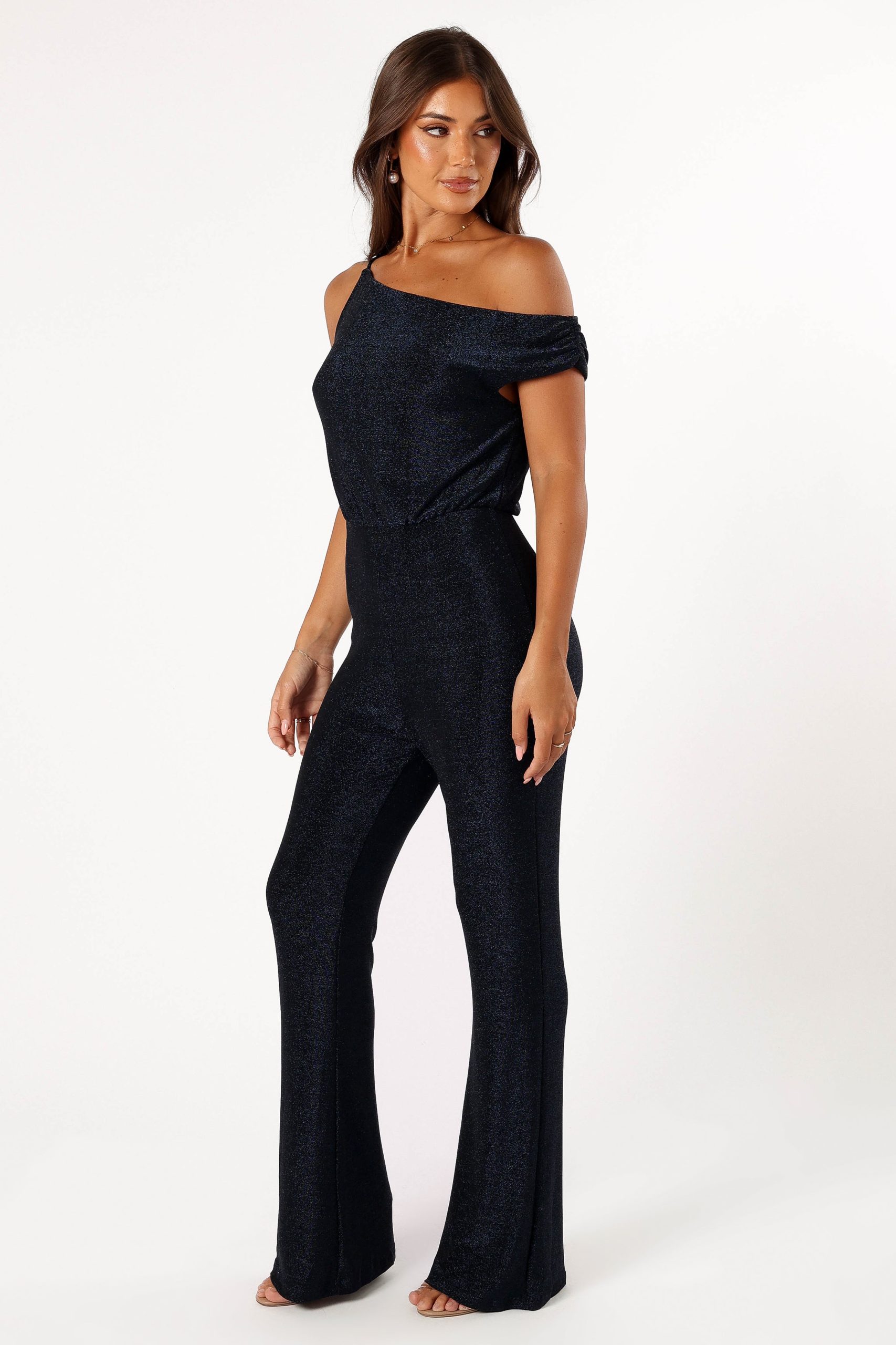 Heather One Shoulder Jumpsuit - Navy - Image 7