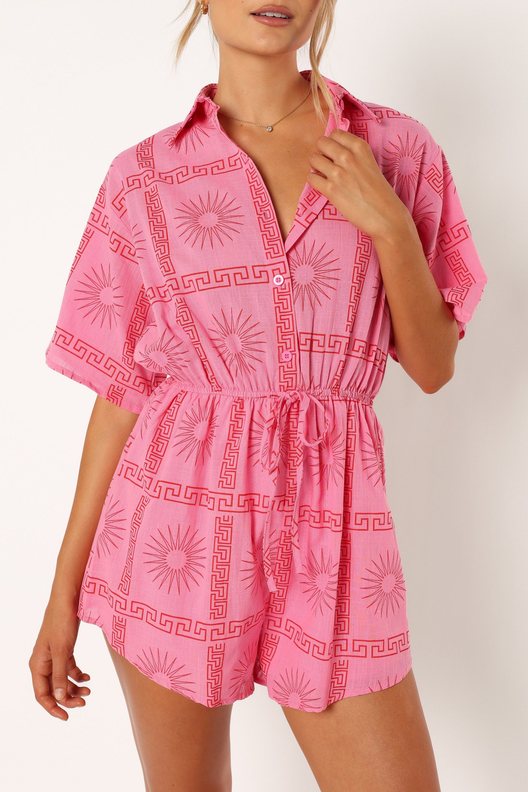 Ilios Romper - Pink Print - Image 9