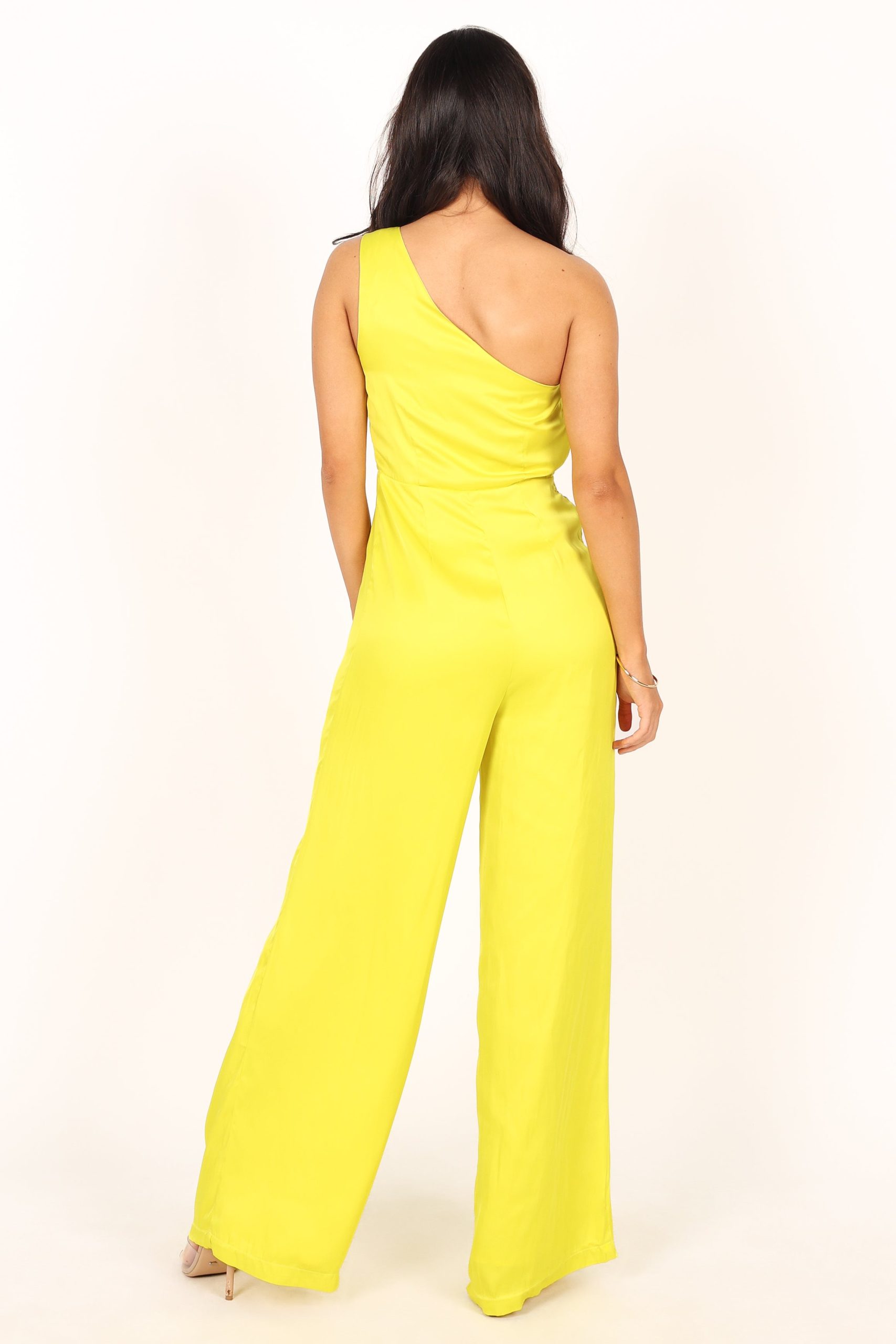 Isabel One Shoulder Jumpsuit - Lime - Image 2
