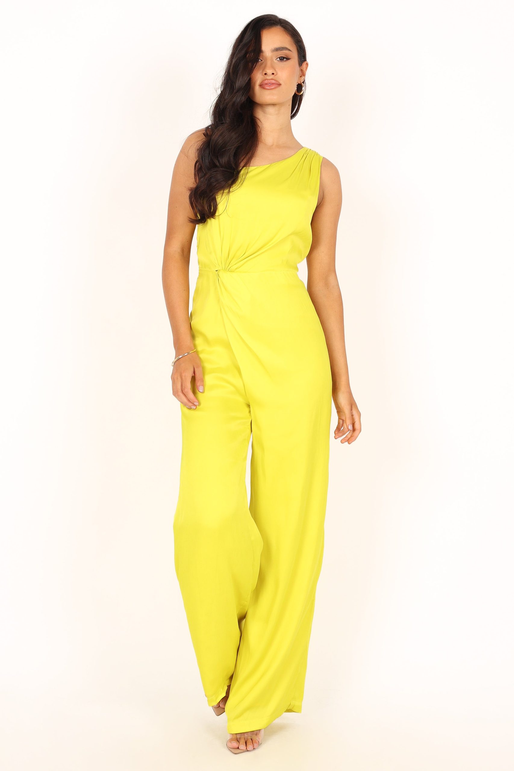 Isabel One Shoulder Jumpsuit - Lime - Image 5