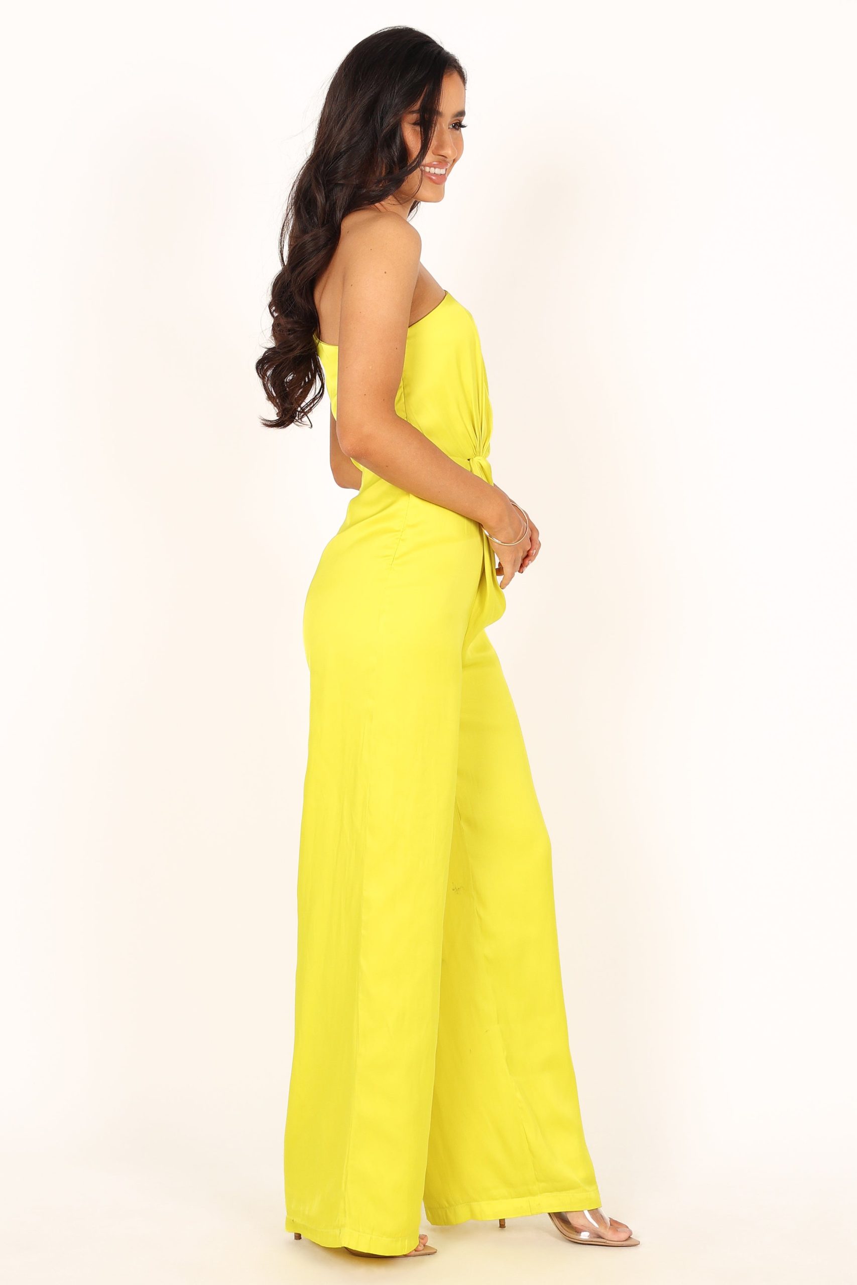 Isabel One Shoulder Jumpsuit - Lime - Image 8