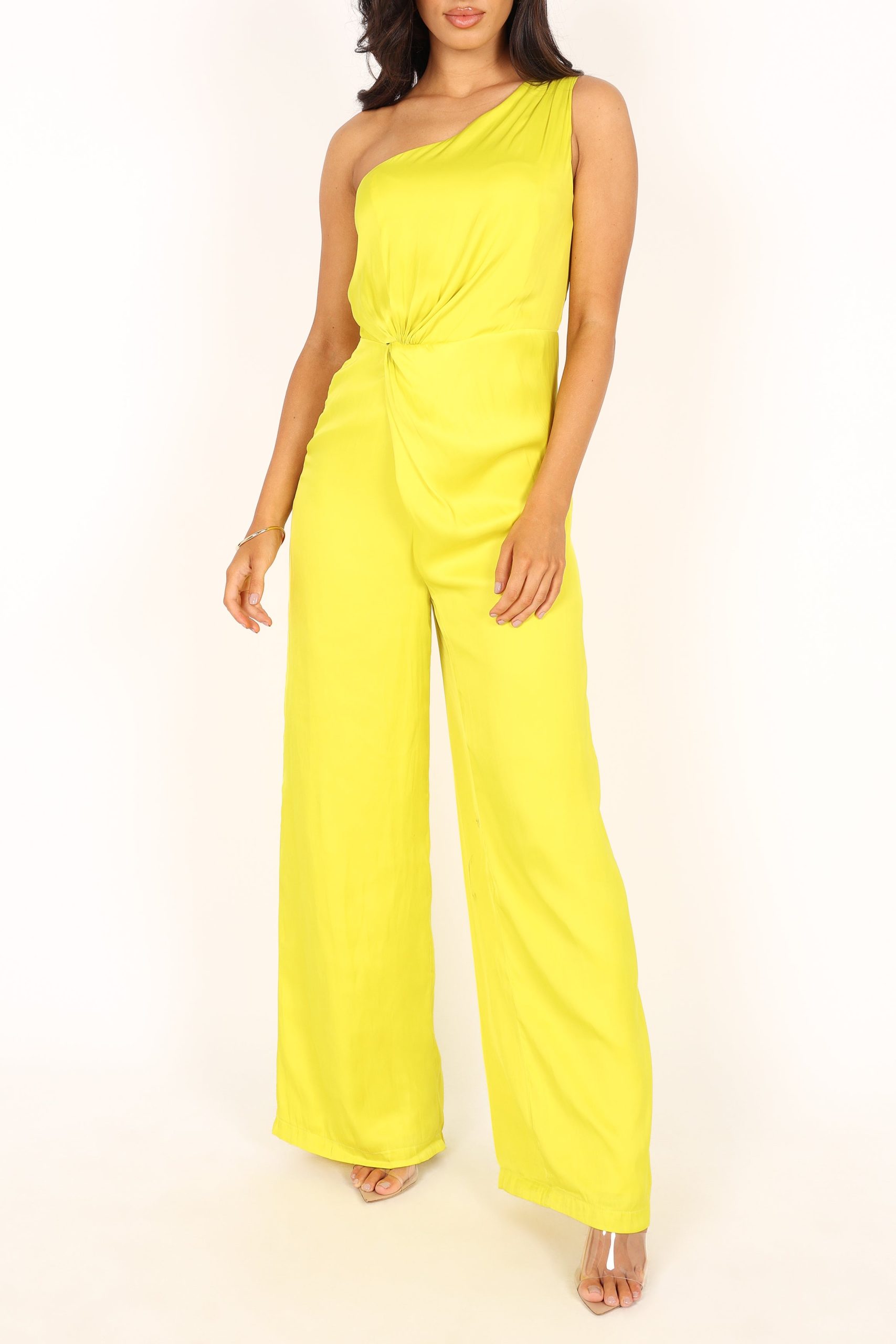 Isabel One Shoulder Jumpsuit - Lime - Image 9