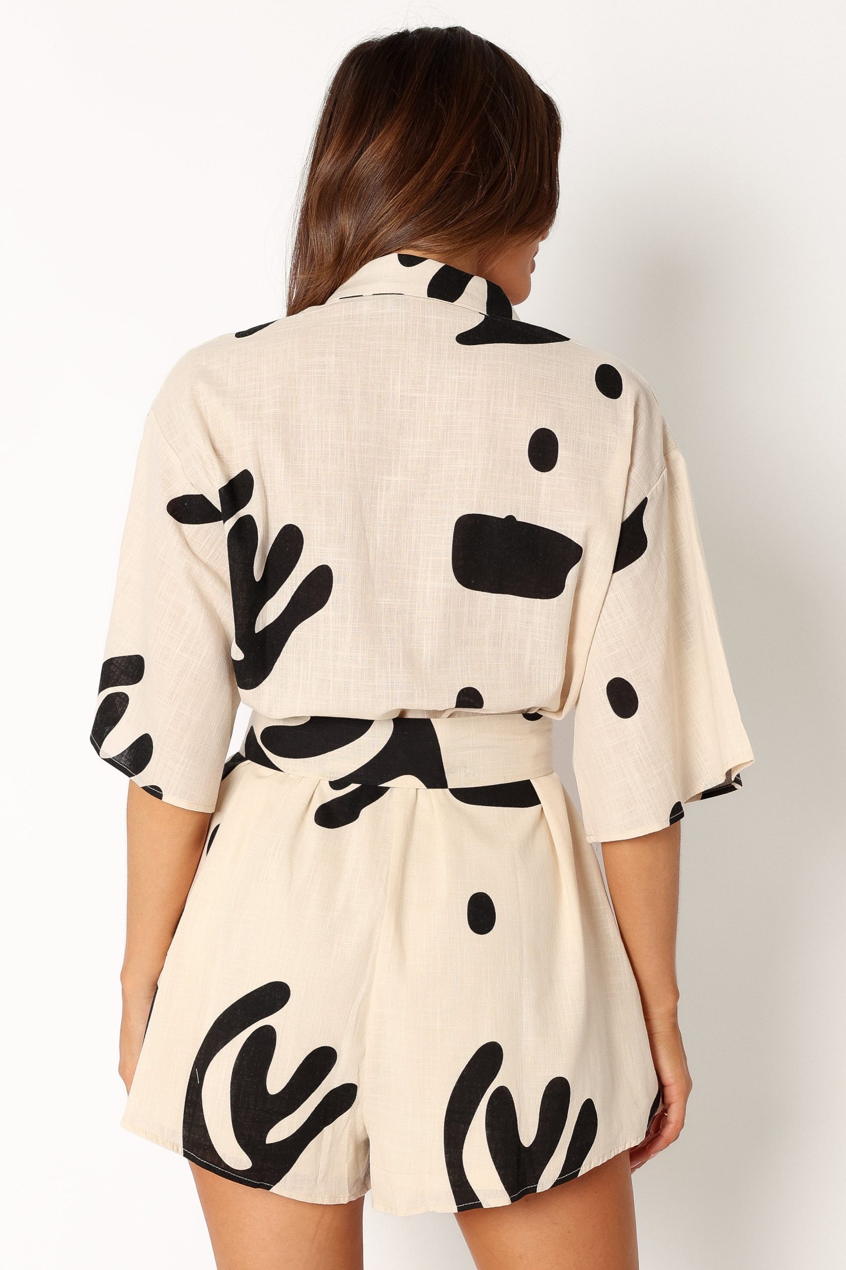 Kellie Romper - Beige Black - Image 4