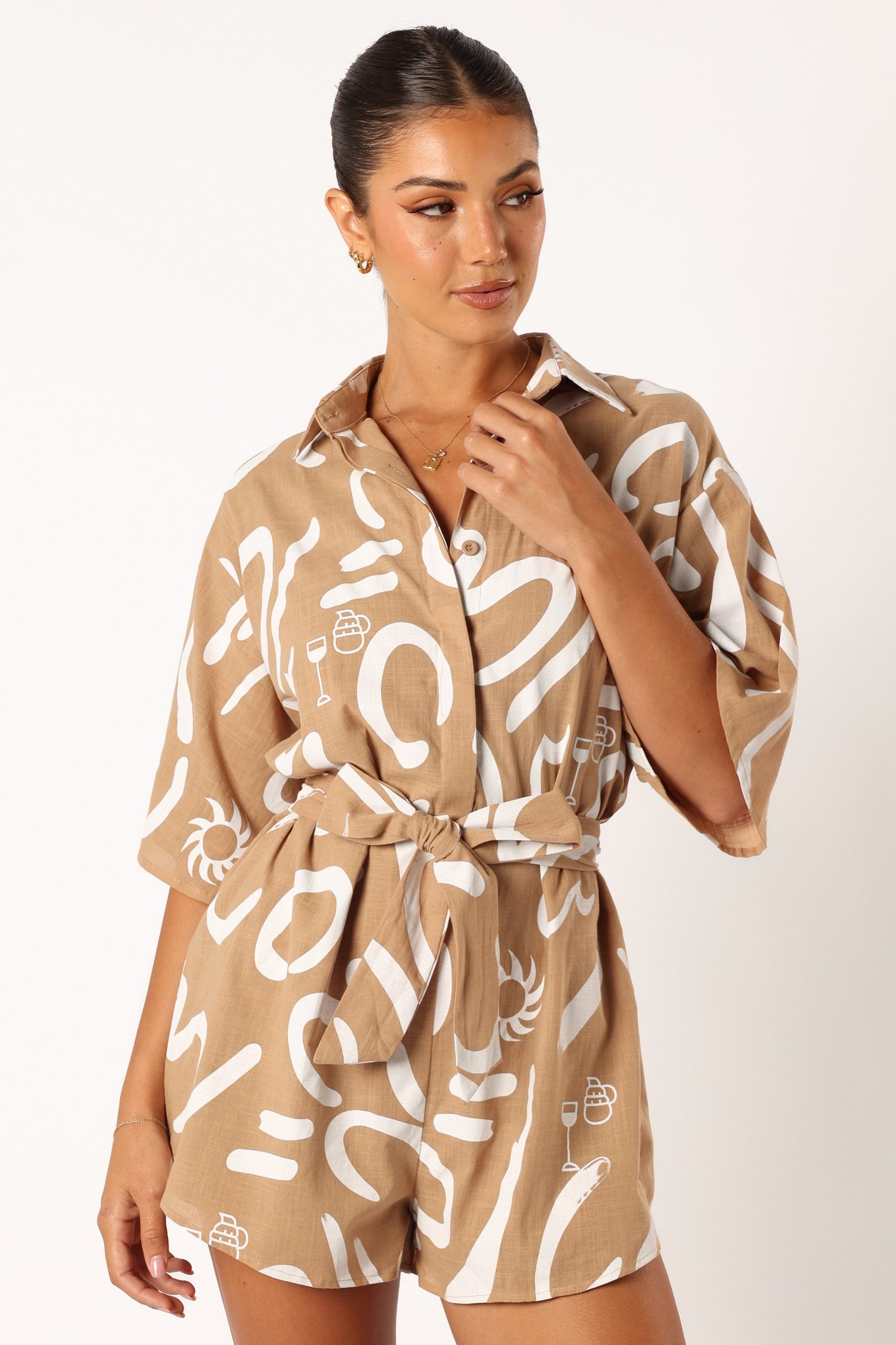 Kellie Romper - Tan - Image 9