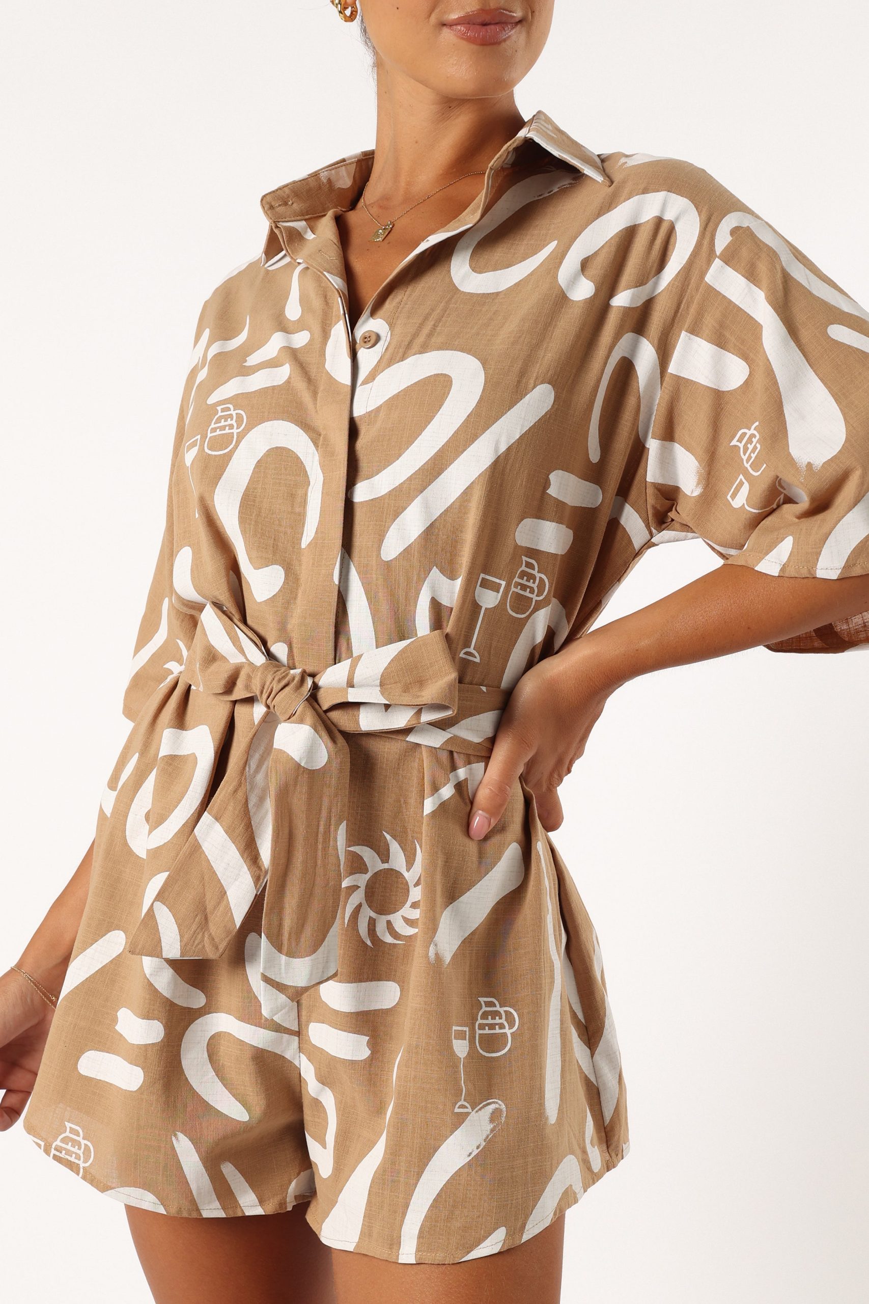 Kellie Romper - Tan - Image 8
