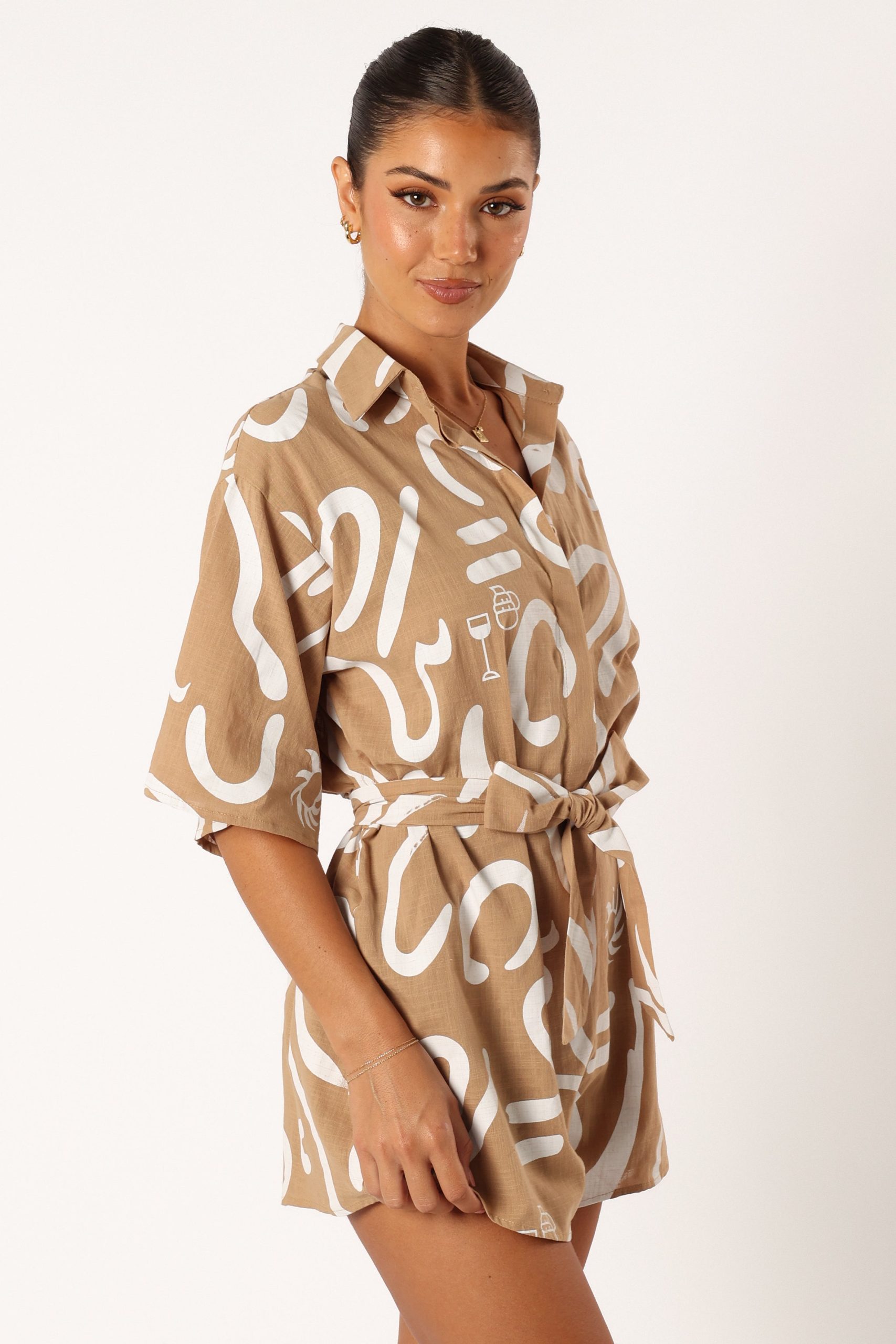 Kellie Romper - Tan - Image 7