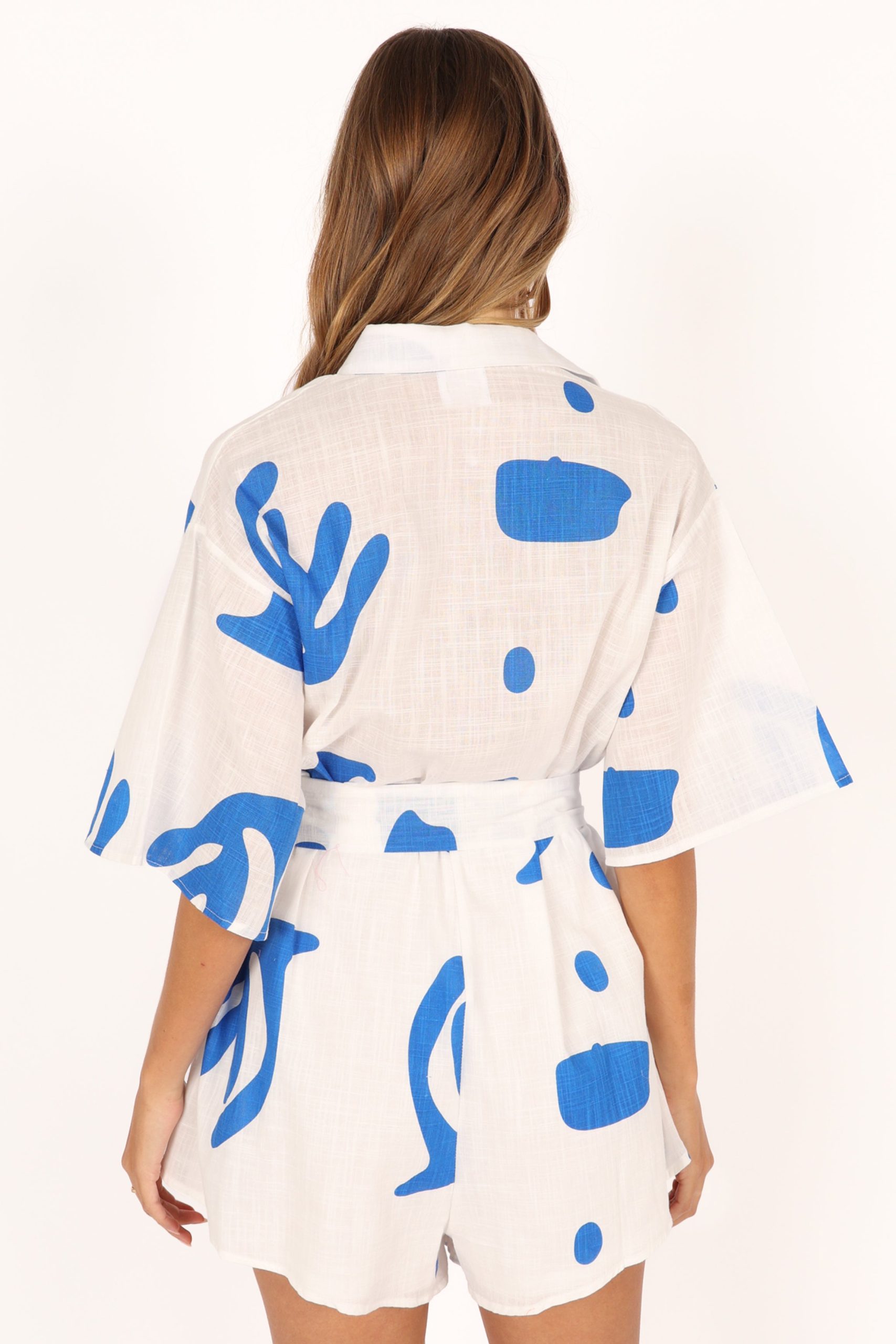Kellie Romper - White/Blue - Image 6