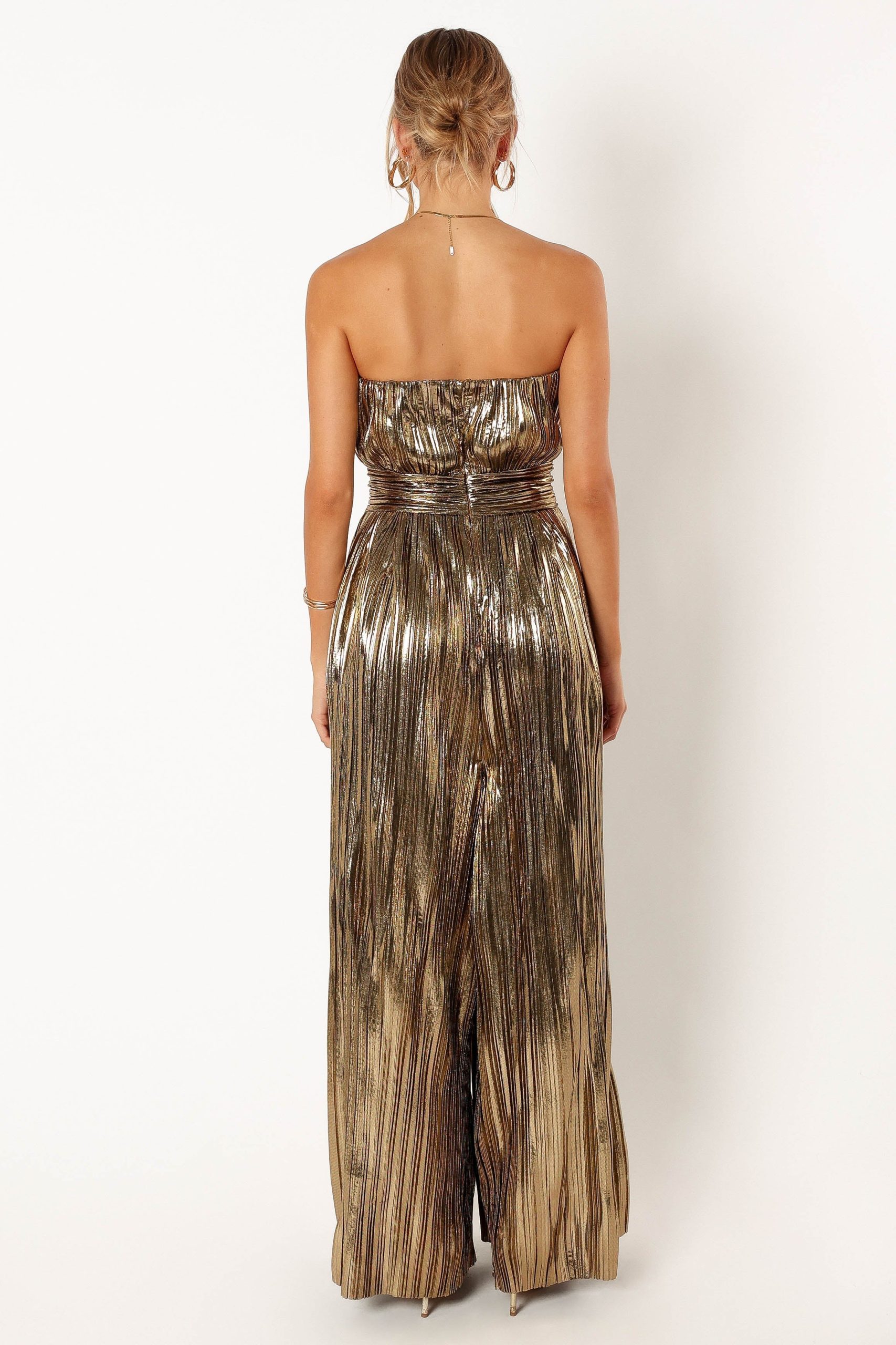 Kerry Pleat Jumpsuit - Gold - Image 5
