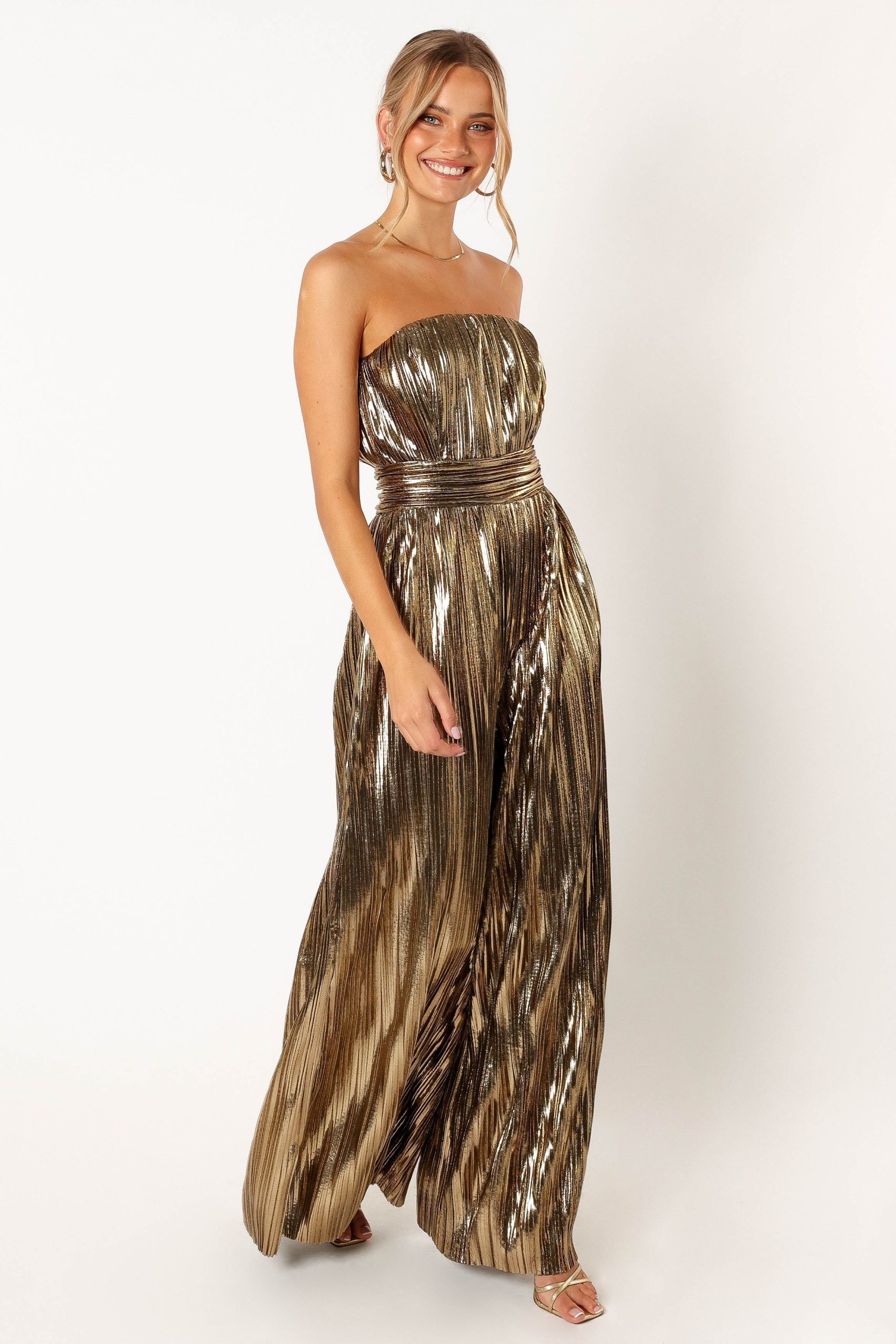 Kerry Pleat Jumpsuit - Gold - Image 6