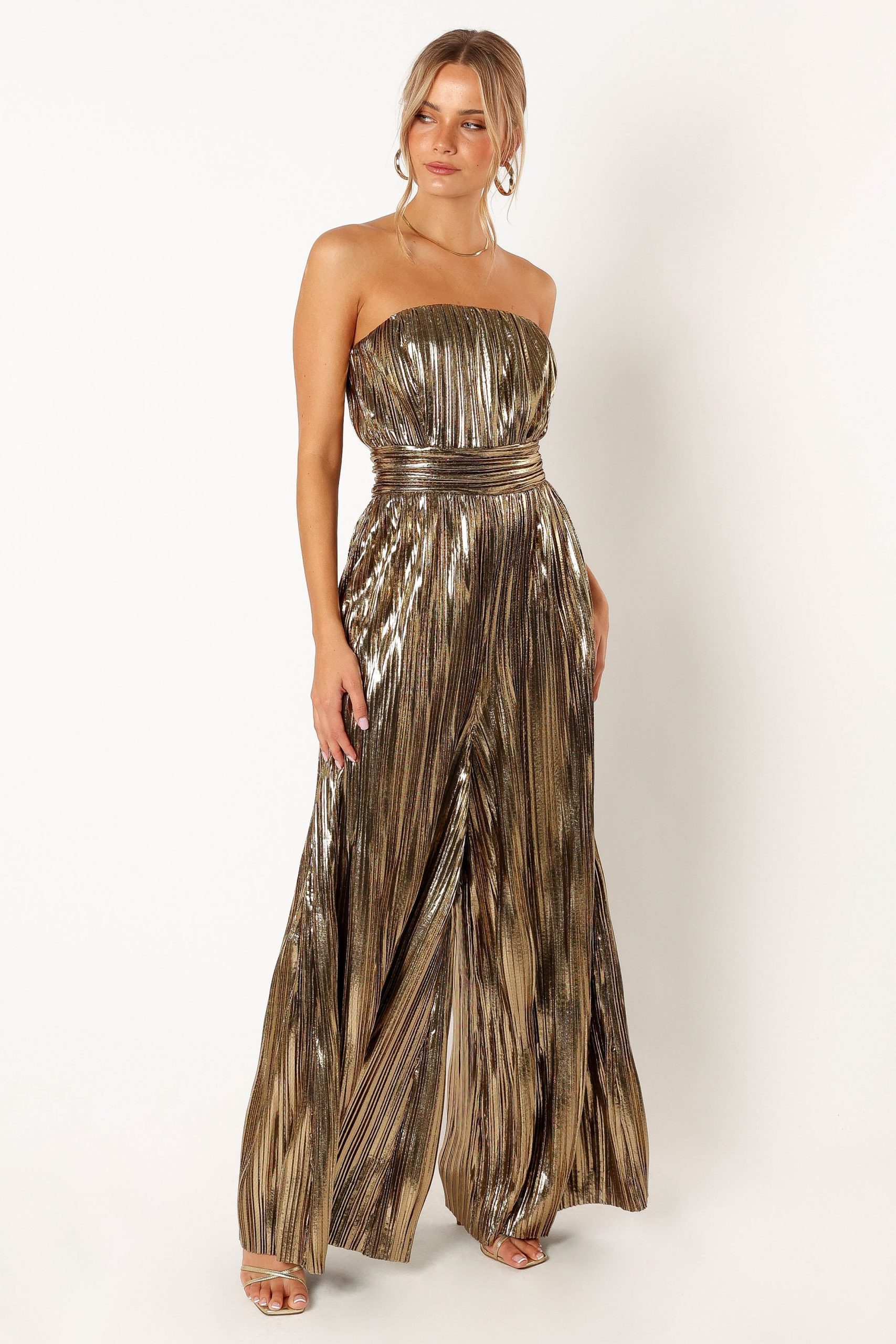 Kerry Pleat Jumpsuit - Gold - Image 3