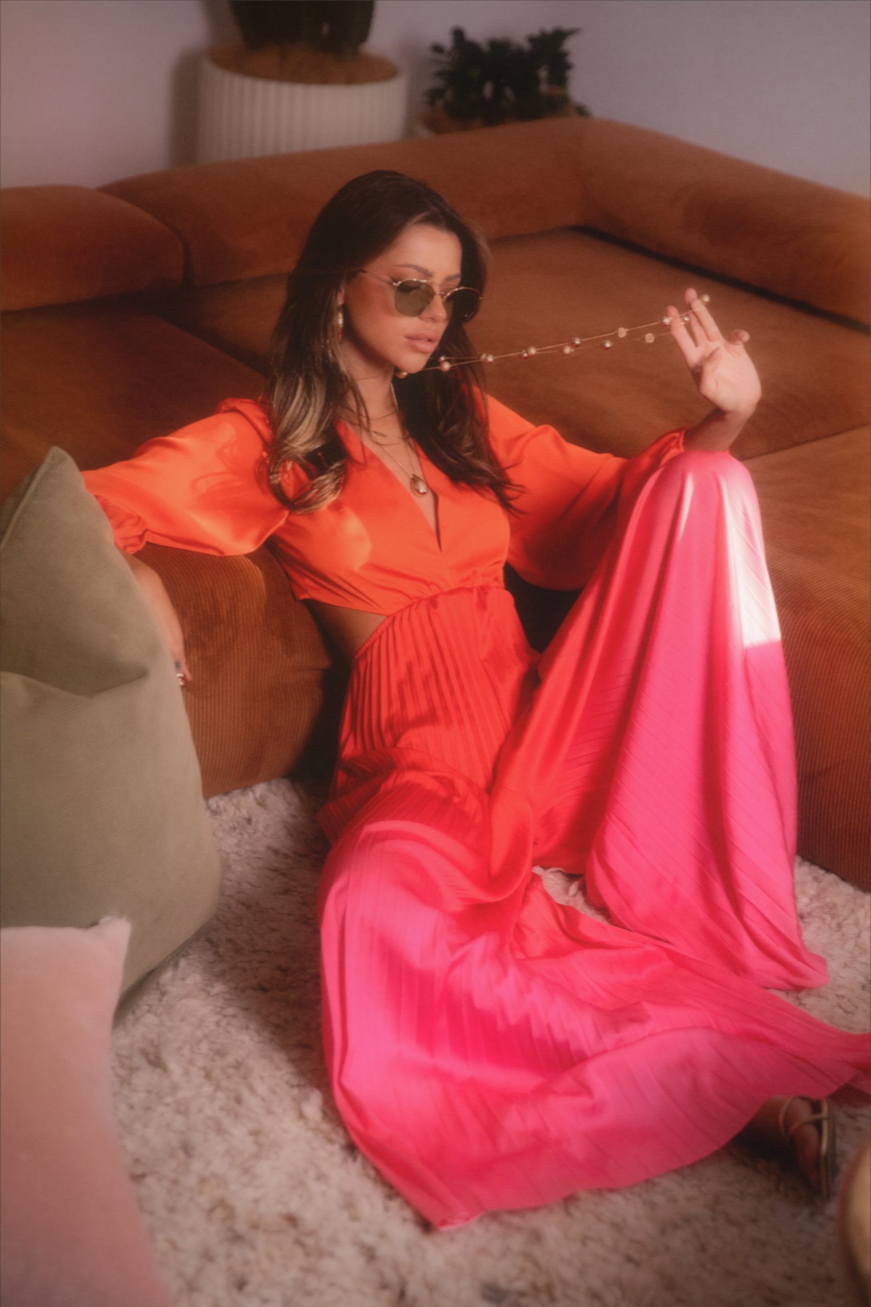 Krista Gradient Jumpsuit - Red - Image 10