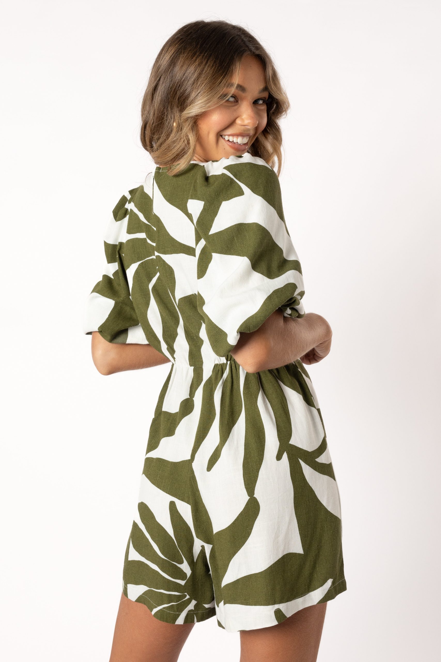 Matilda Romper - Olive Palm - Image 6